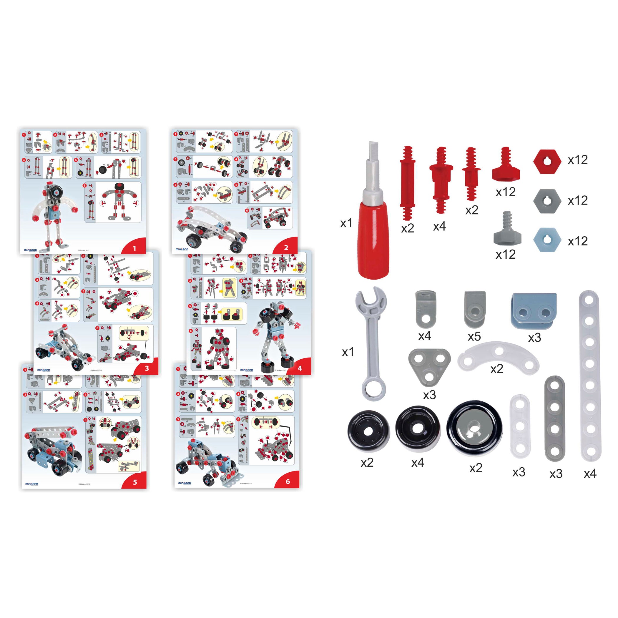Miniland Educational Mecatech 106-Piece Vehicle & Robot Building Set - Image 3