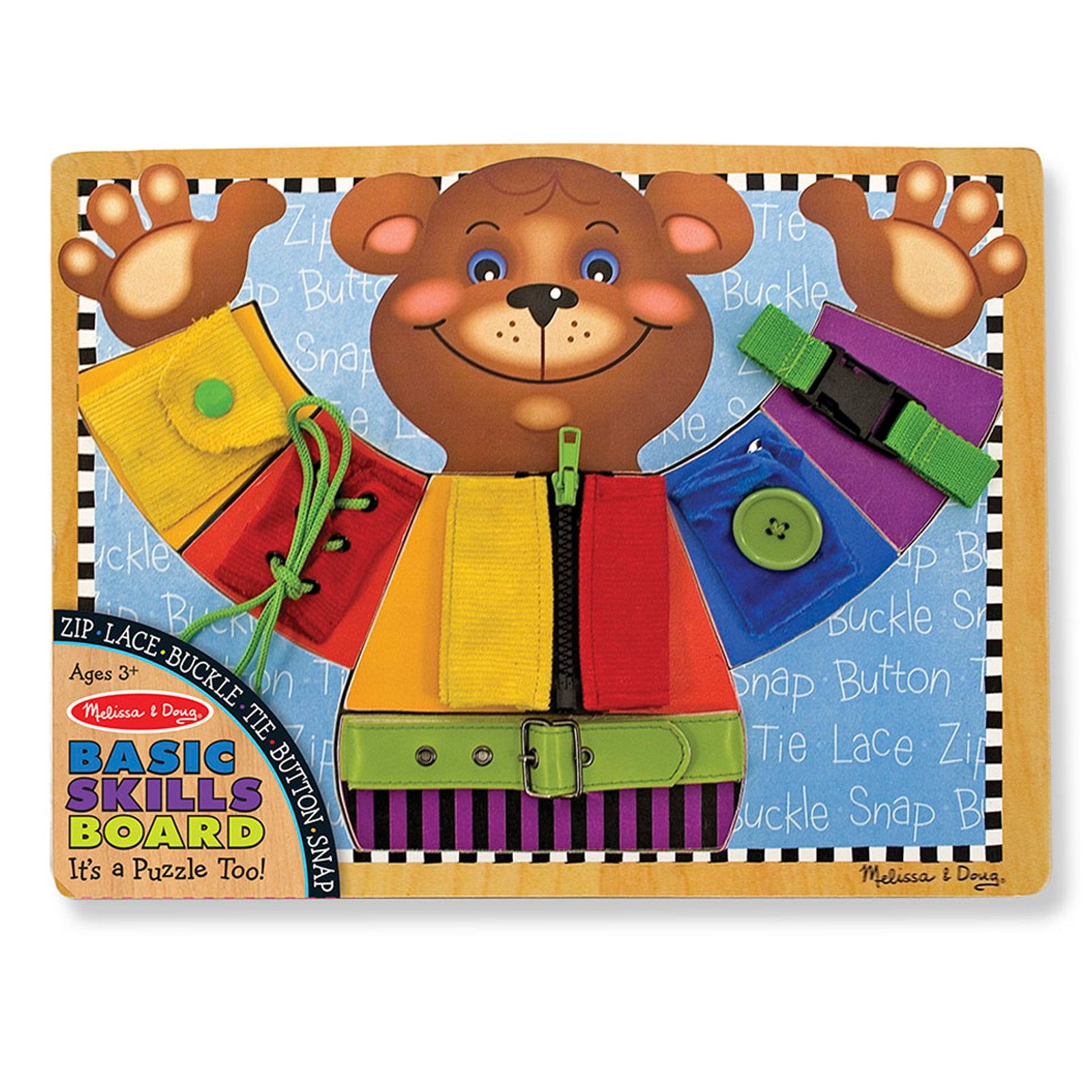 Alternative view of Melissa & Doug Basic Skills Wooden Learning Board - Educational Puzzle Toy