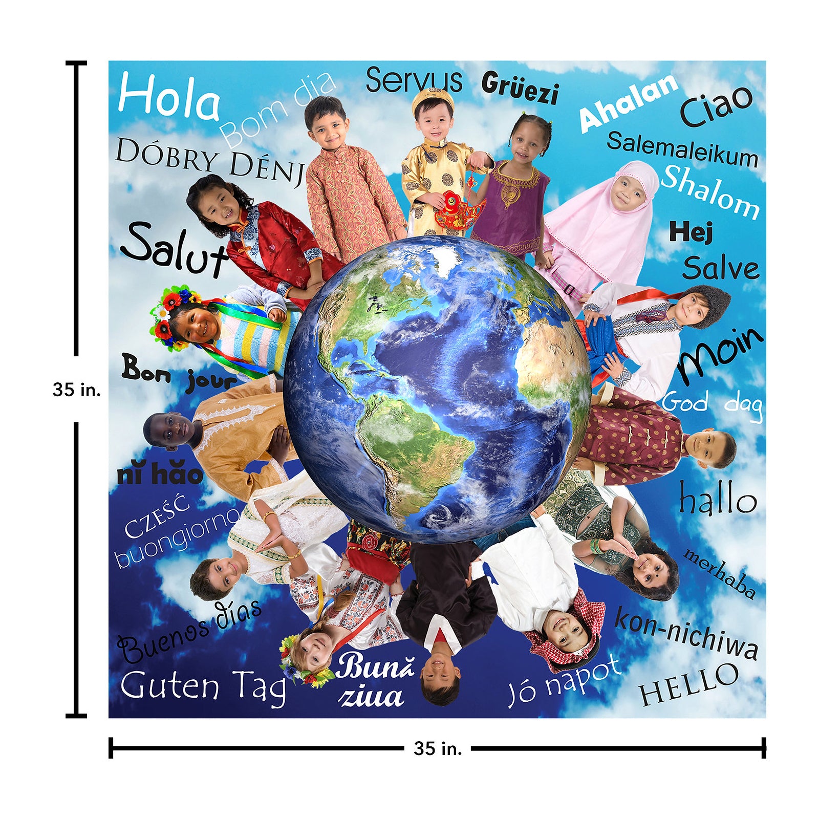 Alternative view of MOJO Hello World! 48pc Jumbo Photographic Floor Puzzle