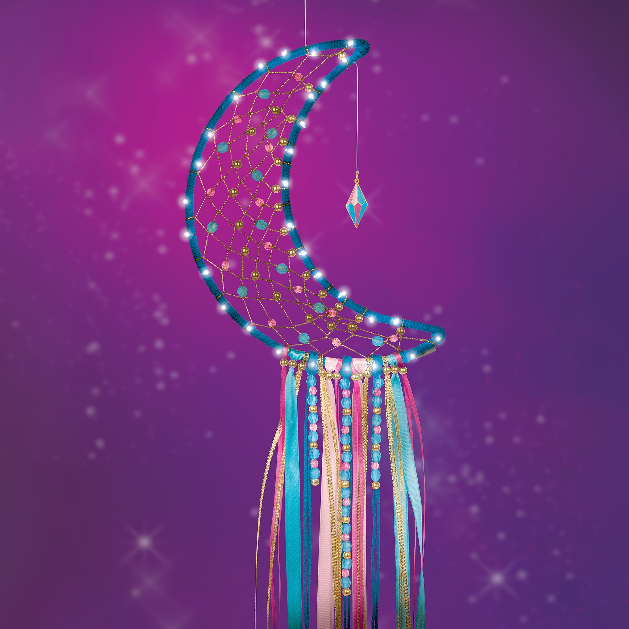 Make It Real Lunar Dream Catcher DIY Kit - Purple Moonlight Craft Set - Image 3