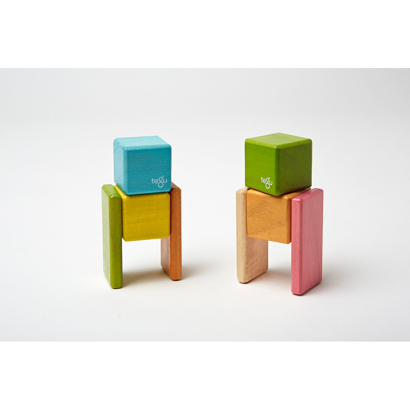 Tegu 8-Piece Magnetic Wooden Block Set - Pocket Pouch, Tints - Image 3