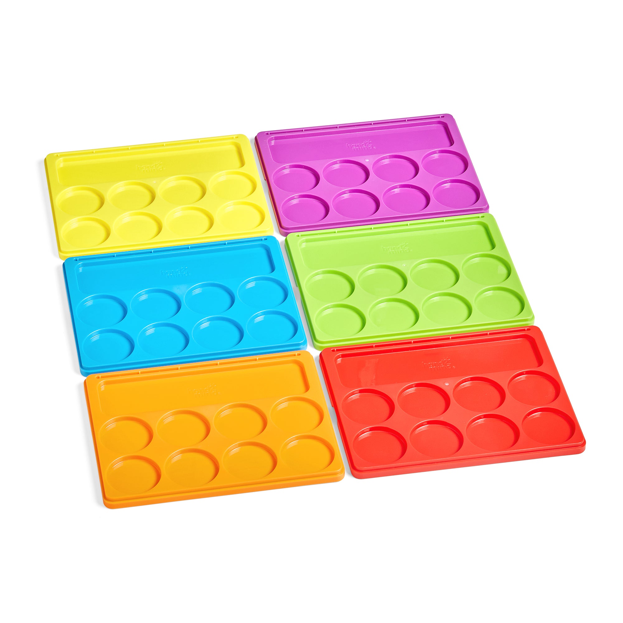 Alternative view of Hand2Mind Sound Segmenting Trays with Magnetic Wand - Rainbow Colored, Set of 6