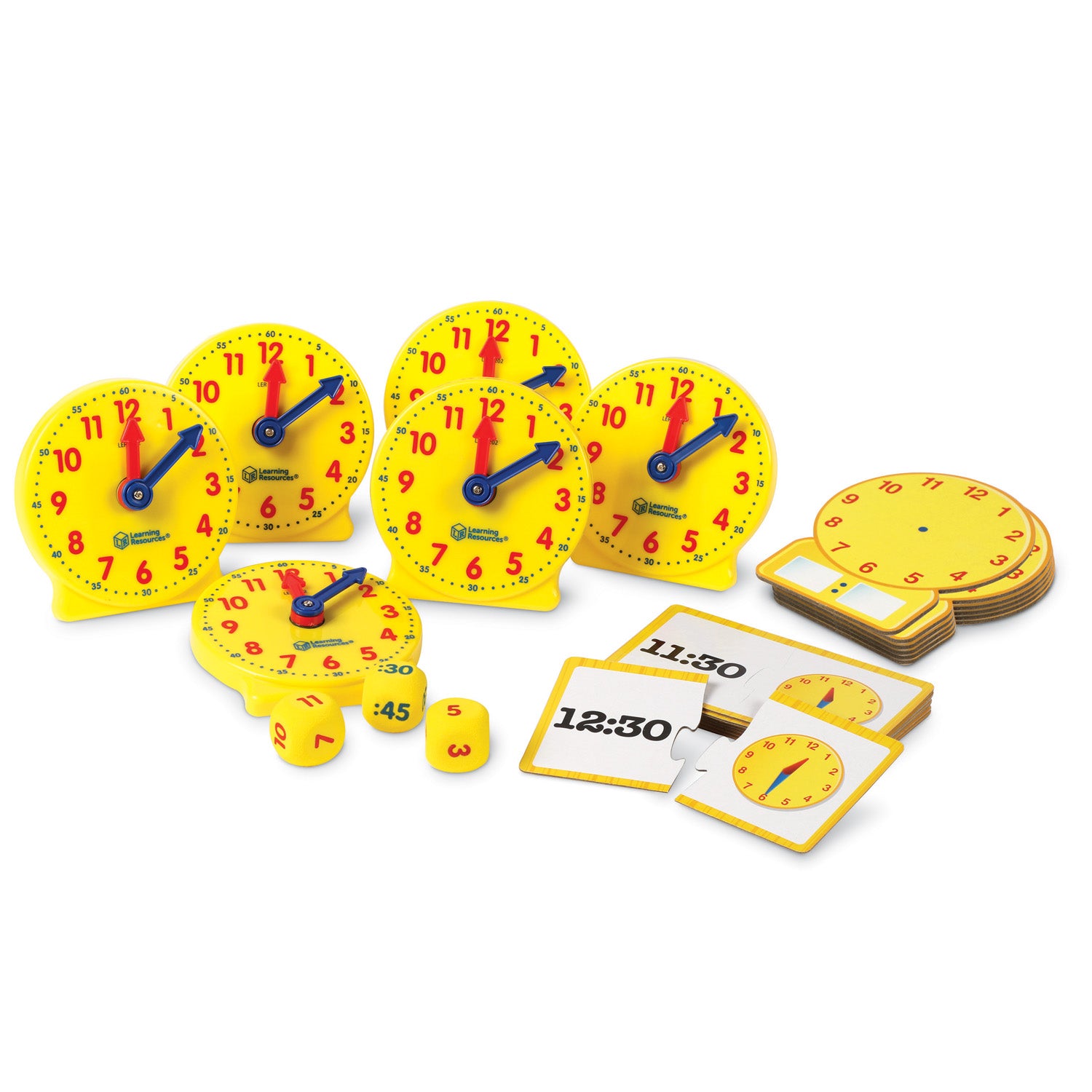 Alternative view of Learning Resources About Time! - Classroom Clock Set for Time-Telling Skills
