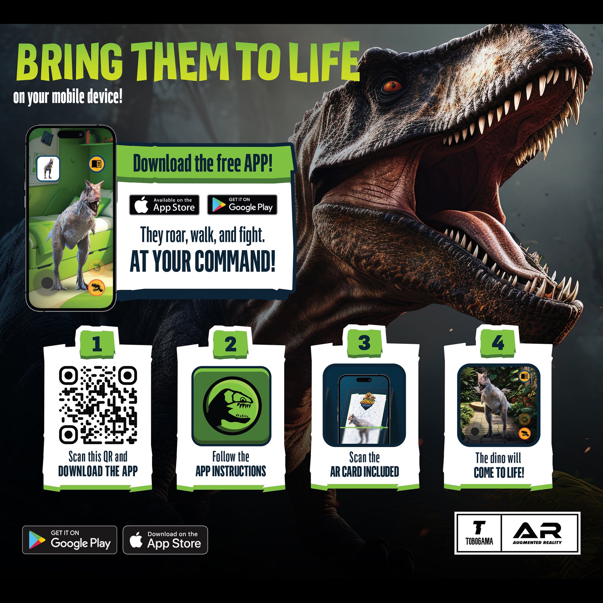 Alternative view of Dino Explorers AR Dinosaur XL & Brick Combo - 10" T-Rex Sound Figure & Dig Kit