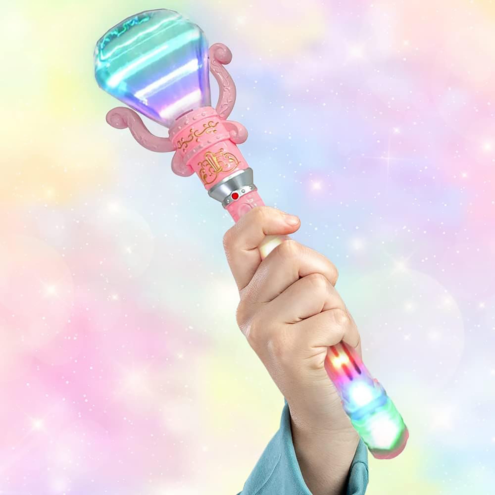 Twinkling Diamond LED Spinning Wands - 2pc Set, Pink & Blue - Image 4