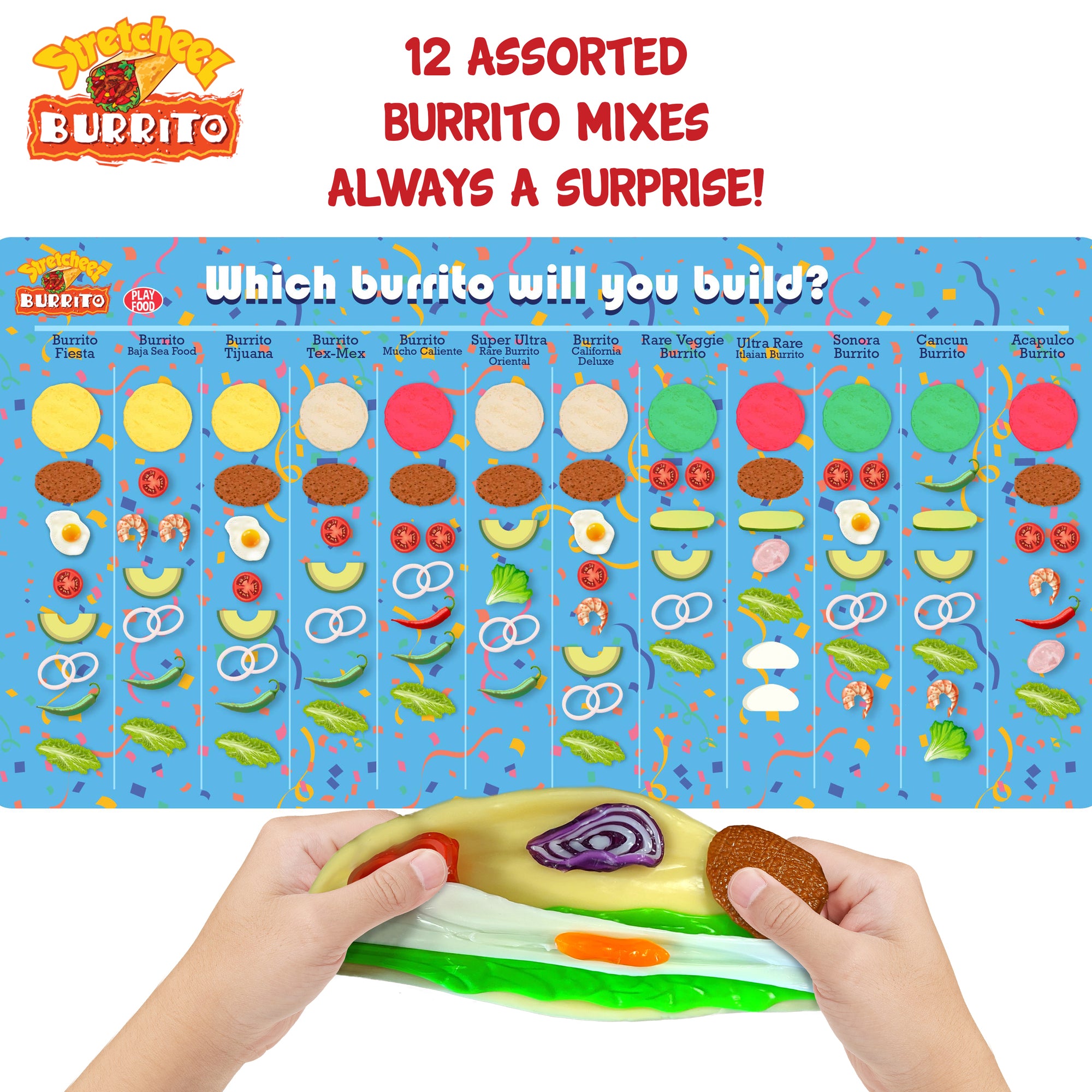 Stretcheez Burrito - Surprise Toppings Stretchy Toy Food Set, Roleplay Age 3+ - Image 4