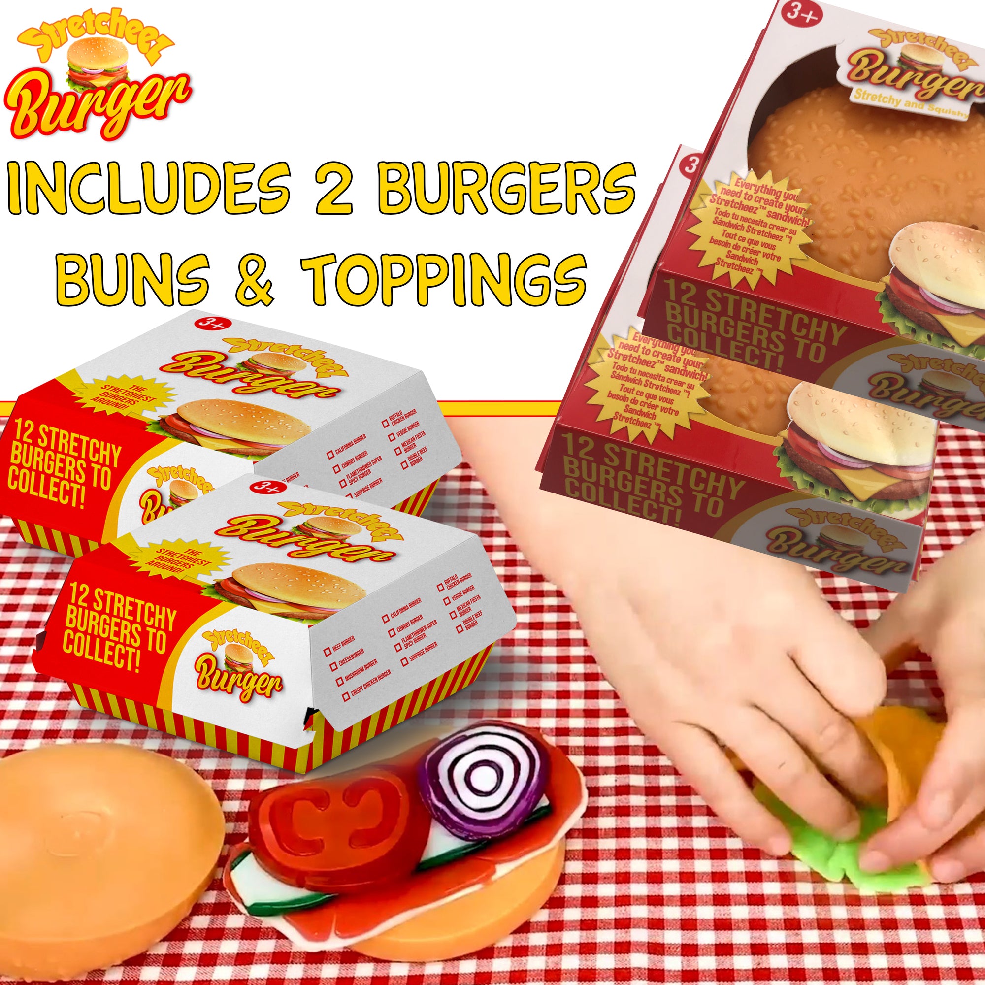 Stretcheez Hamburger 2pk - Stretchy Surprise Toy Food - Image 3