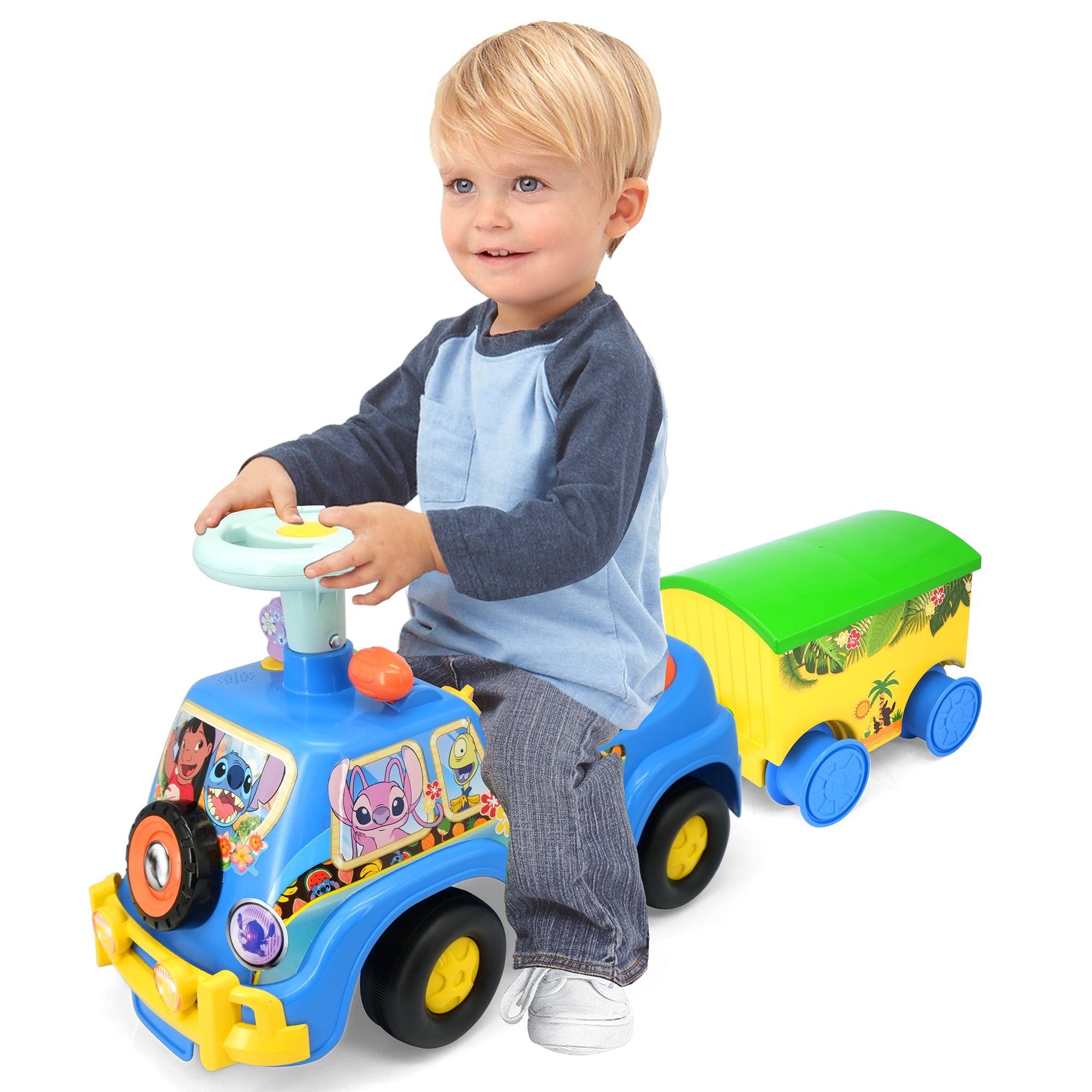 Alternative view of Kiddieland - Disney Stitch Lights N' Sounds Camper - Foot-To-Floor Ride-On
