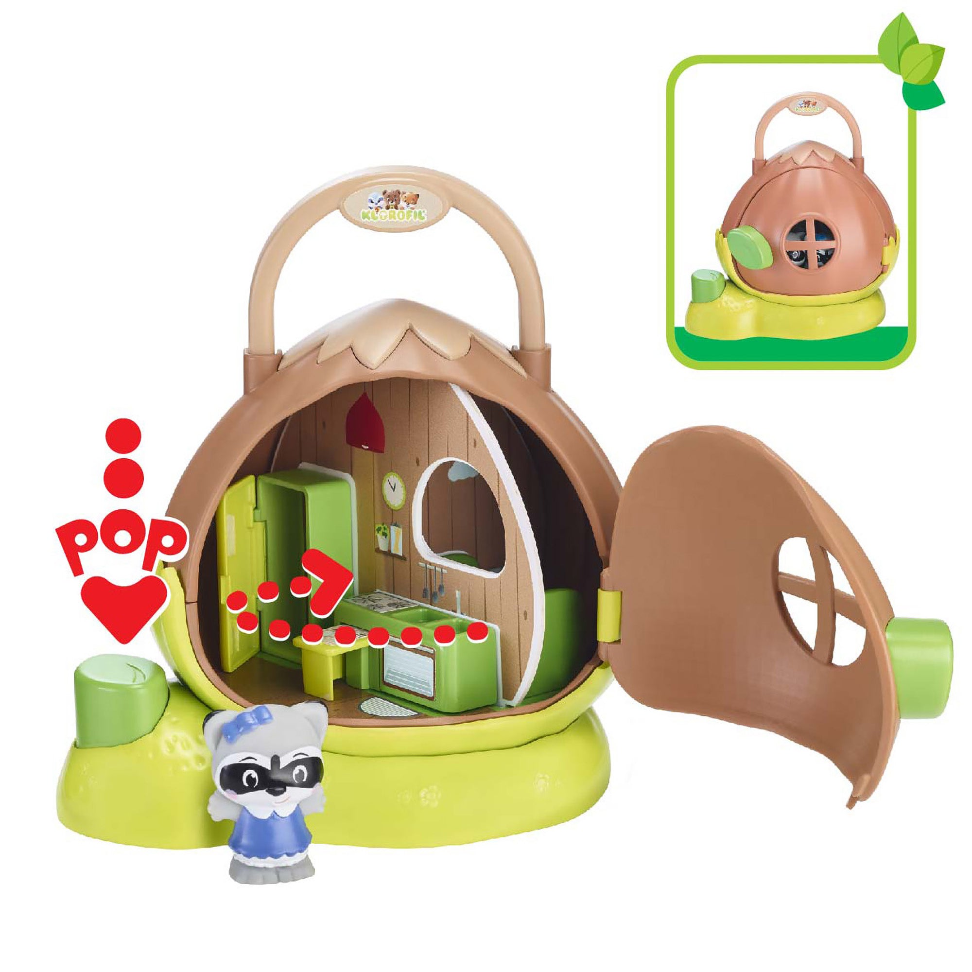 Alternative view of Timber Tots Hazelnut House Playset with Ellie the Raccoon
