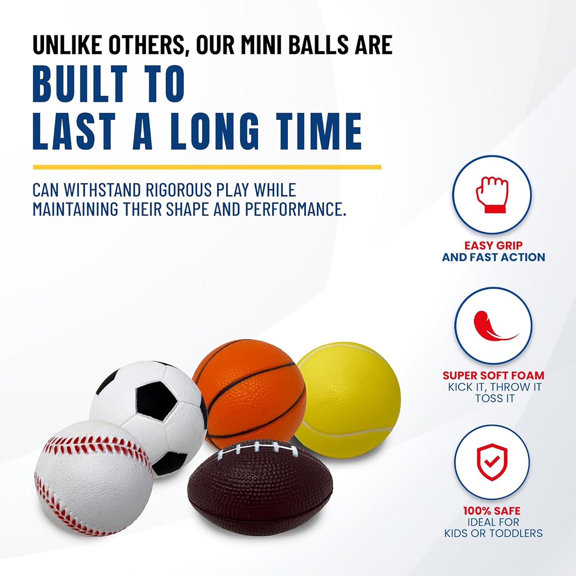 Anywhere Sports 5-Ball Mini Sports Pack: Foam Balls for Kids 3+ - Image 4