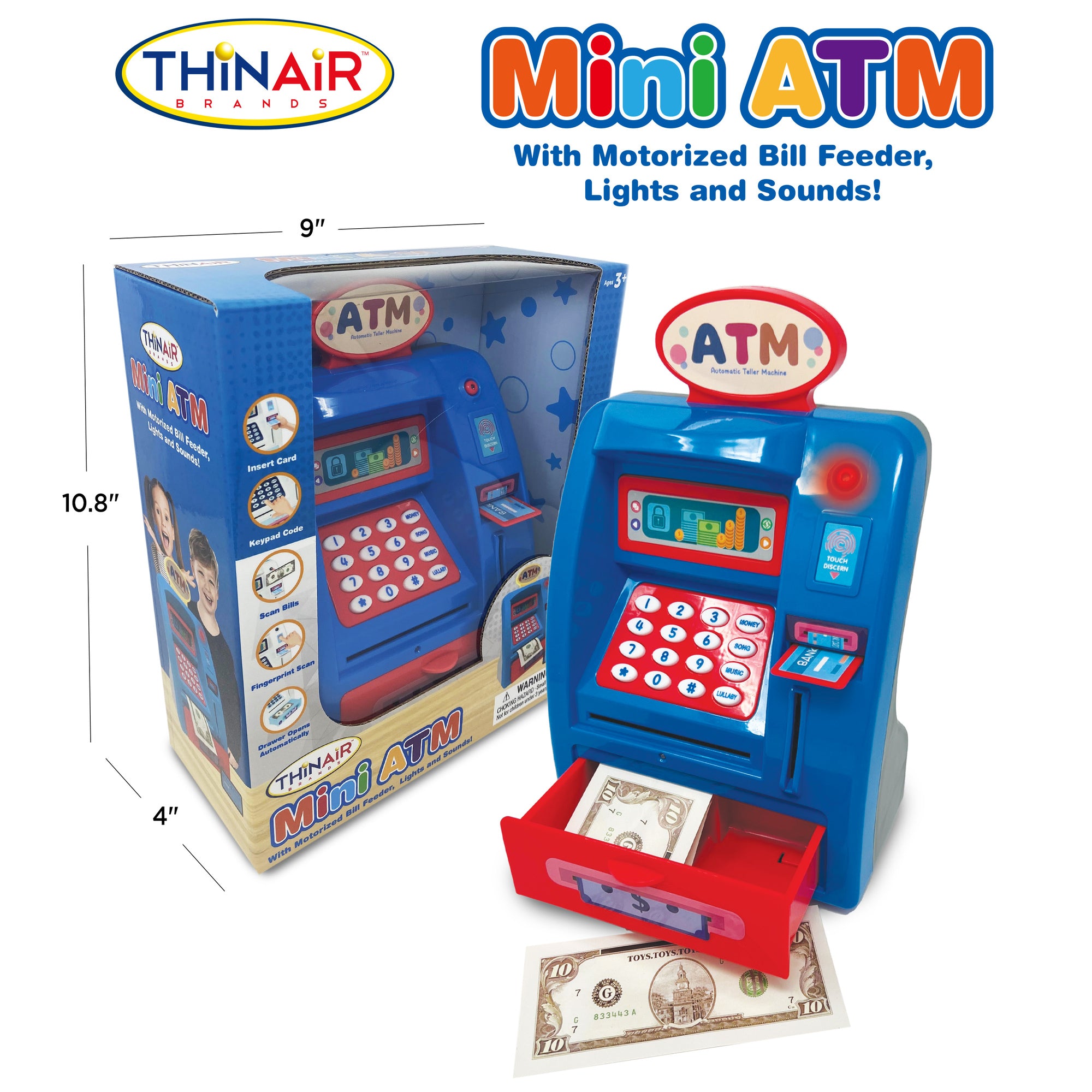 Playful Minds Mini ATM - Interactive Piggy Bank with Sounds and Lights for Kids Age 3+ - Image 3