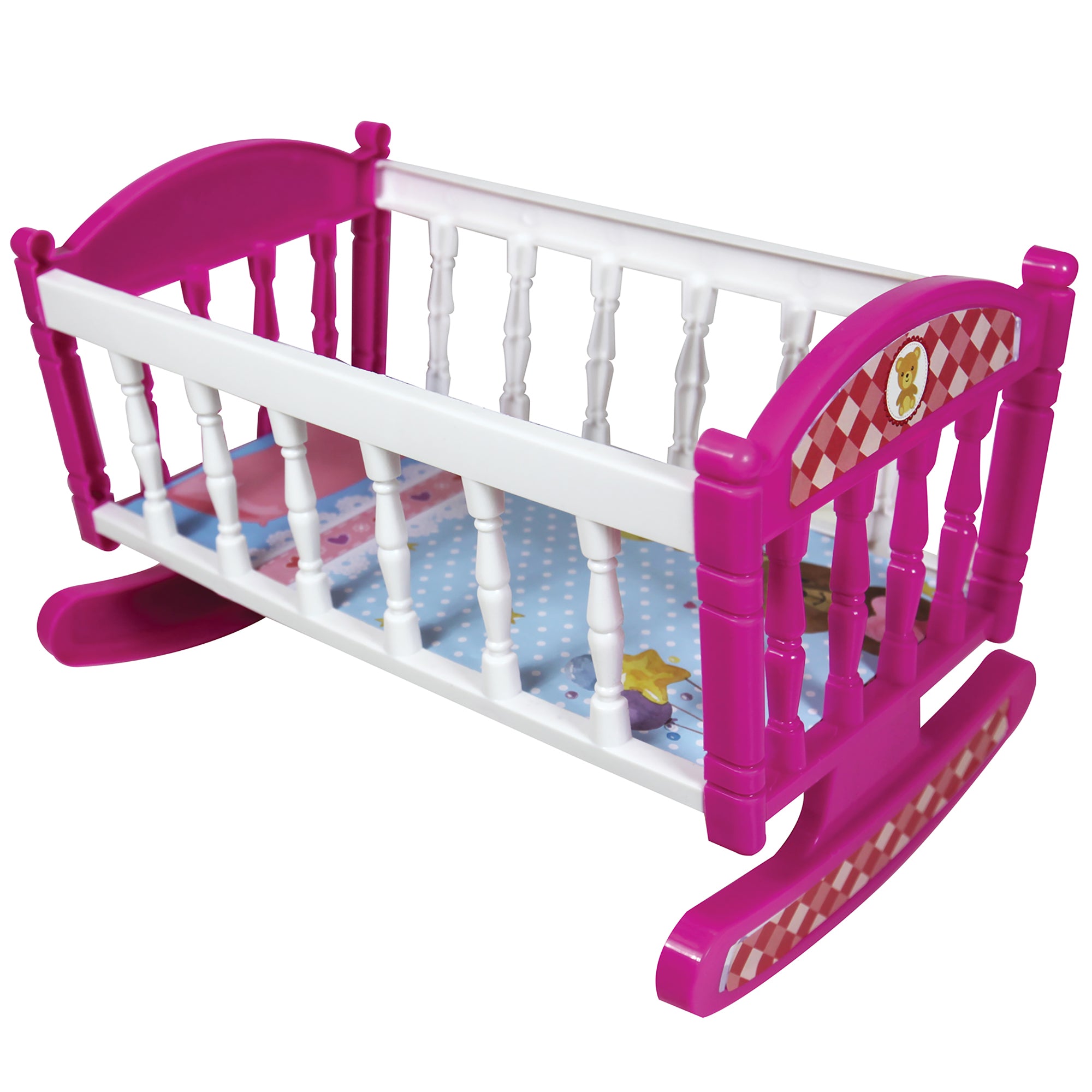 Adorable 12" Doll Playset with Stroller, Bed, and Highchair - Image 5