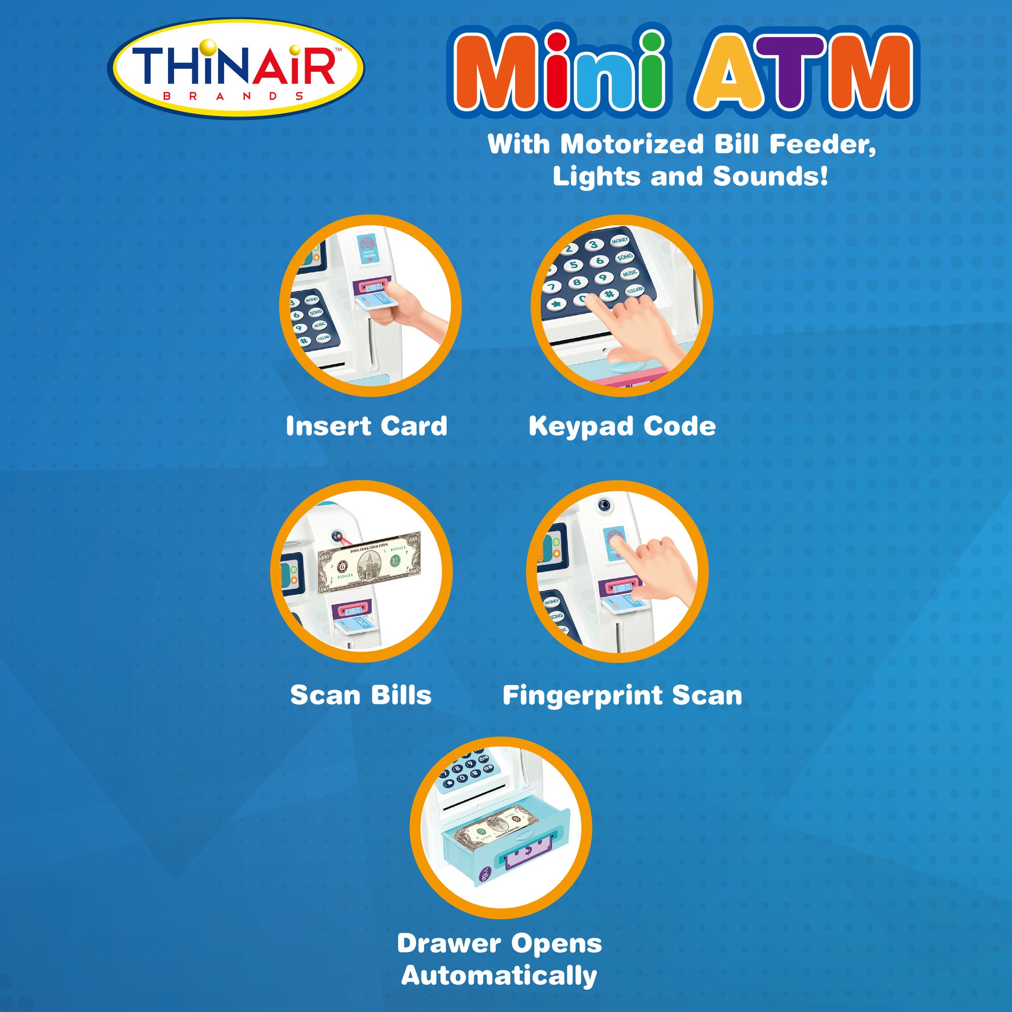 Playful Minds Mini ATM - Interactive Piggy Bank with Sounds and Lights for Kids Age 3+ - Image 4