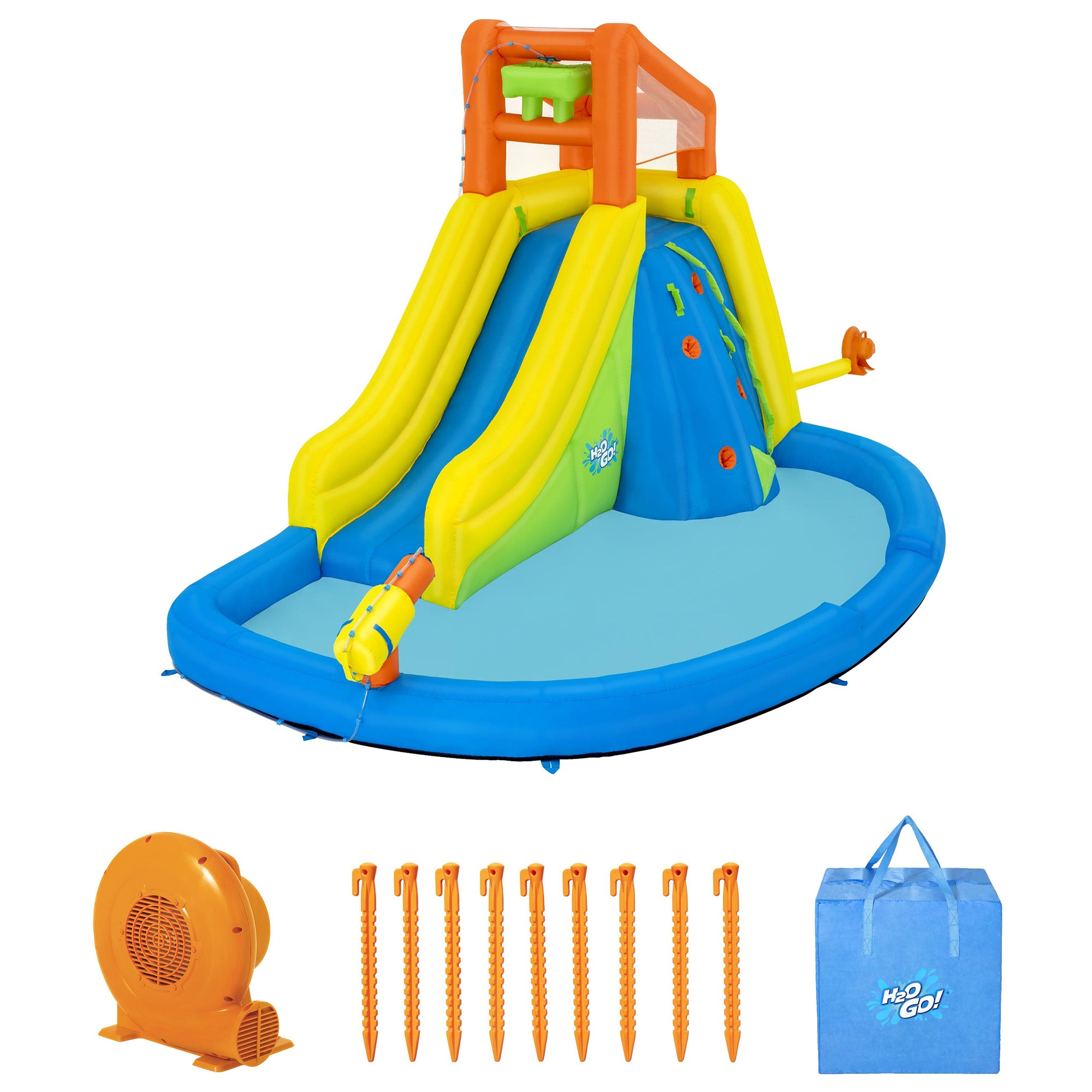 Alternative view of H2OGO! Mega Water Park - Mount Splashblast Inflatable Water Slide Combo