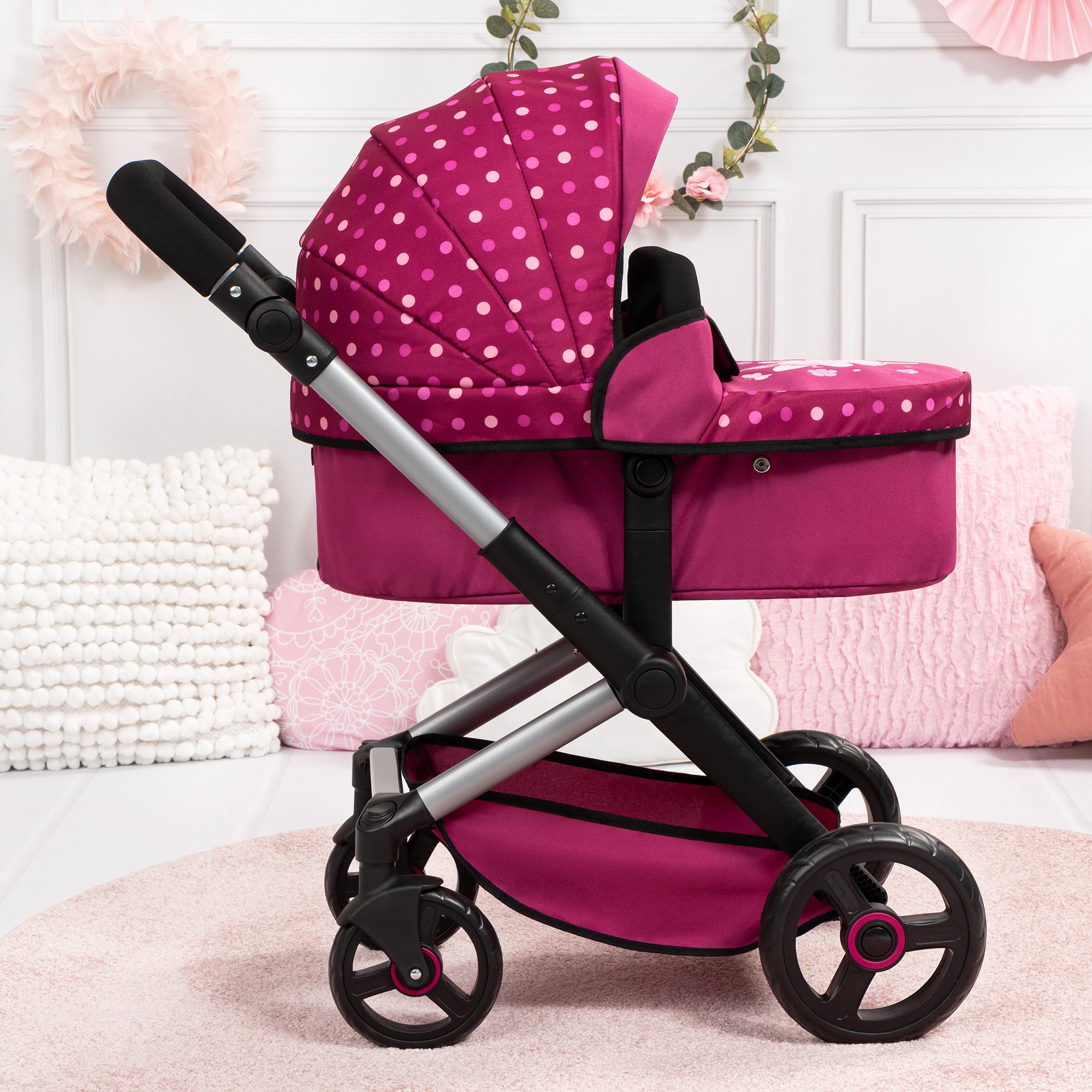 Bayer Design Doll Pram Xeo - Convertible Pushchair & Stroller, Stars Design, for 18" Dolls - Image 3