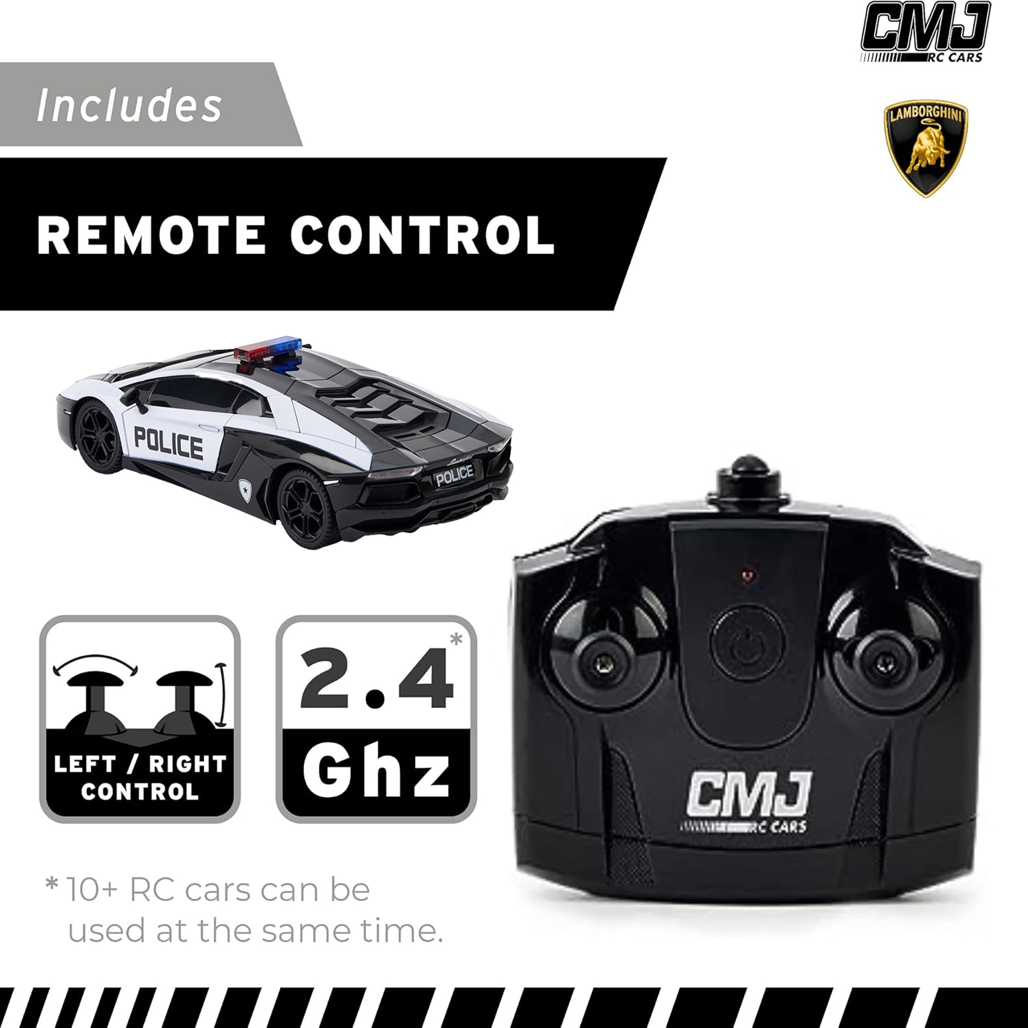 CMJ RC Lamborghini Twin Pack - Sián & Aventador Police - 1:24 Scale Remote Control Cars - Image 5