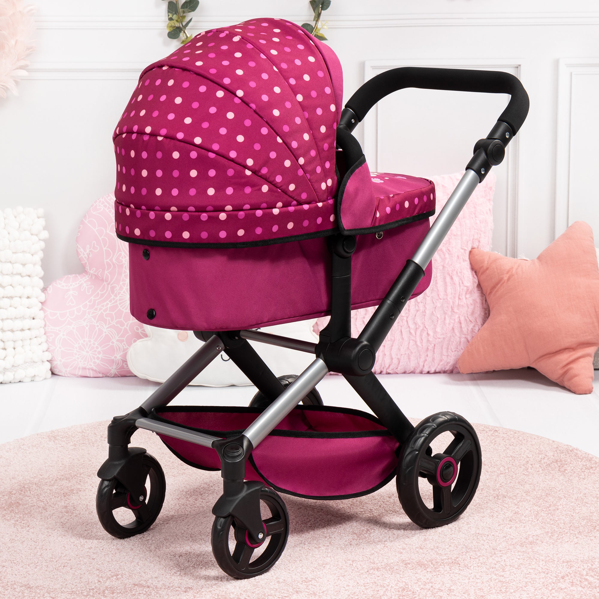 Bayer Design Doll Pram Xeo - Convertible Pushchair & Stroller, Stars Design, for 18" Dolls - Image 2