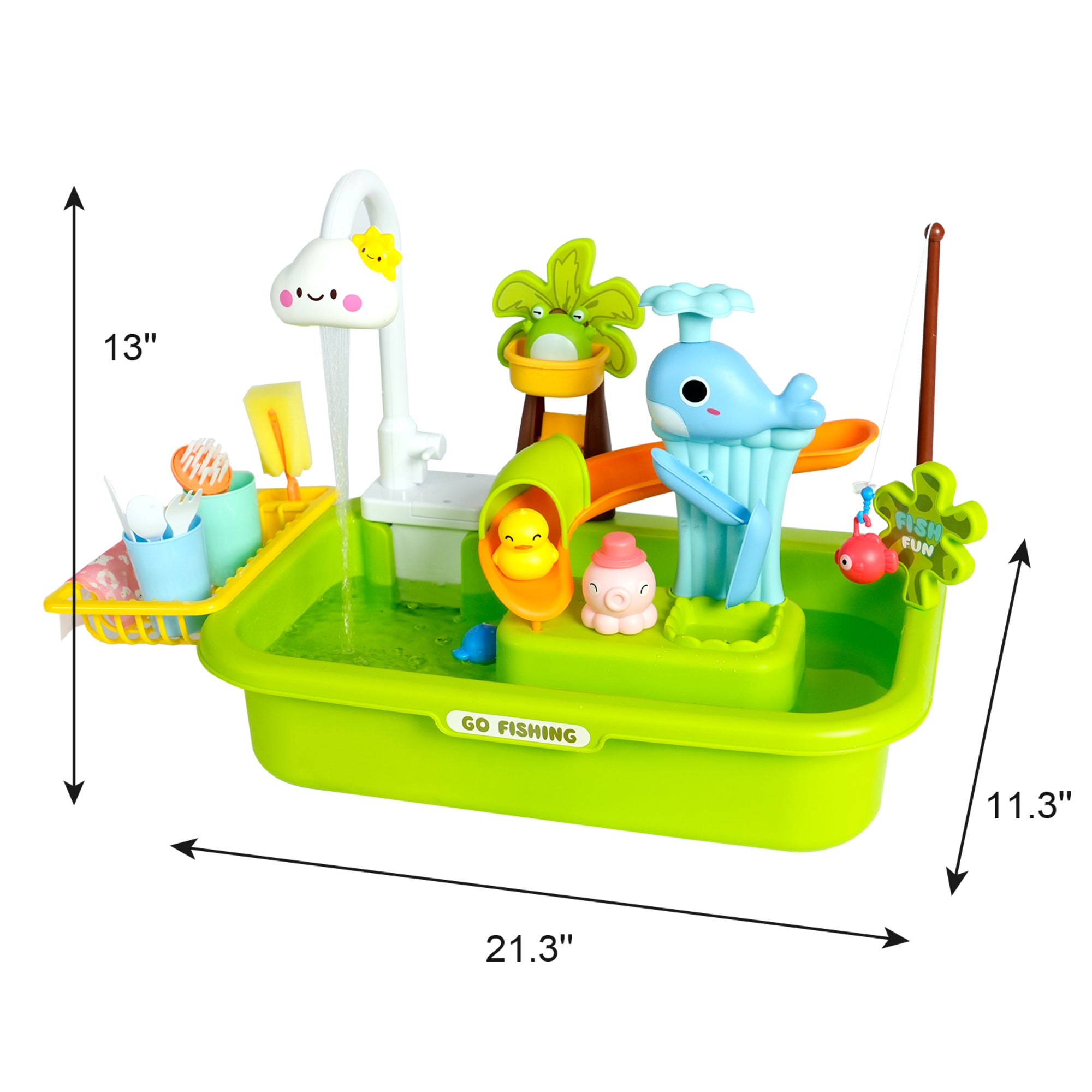 Alternative view of Easy Playhouse Splash & Cook 4-In-1 Play Sink with Running Water Faucet