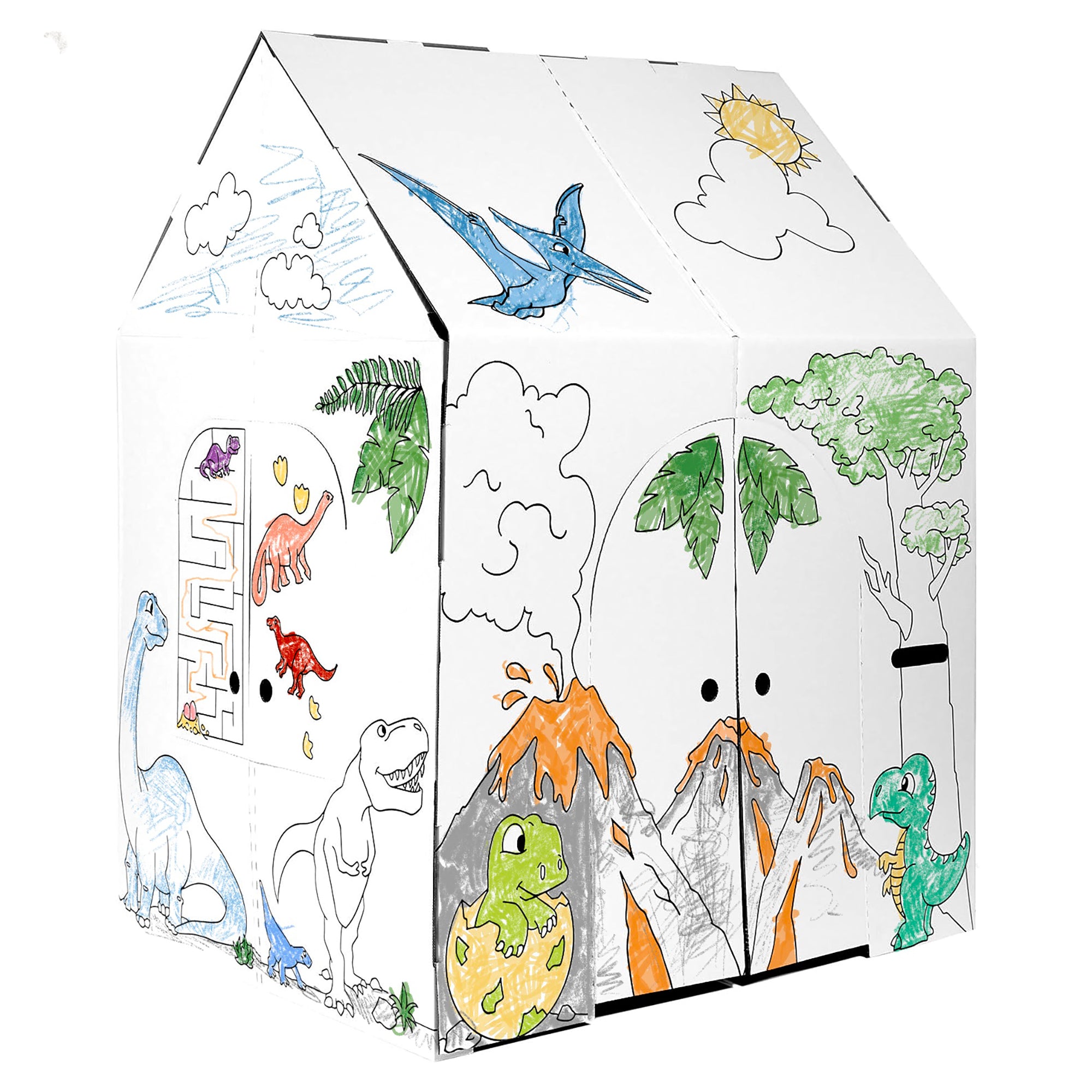 Jurassic Junction Dinosaur House Playset with 5 Plush Dinosaurs - Image 5