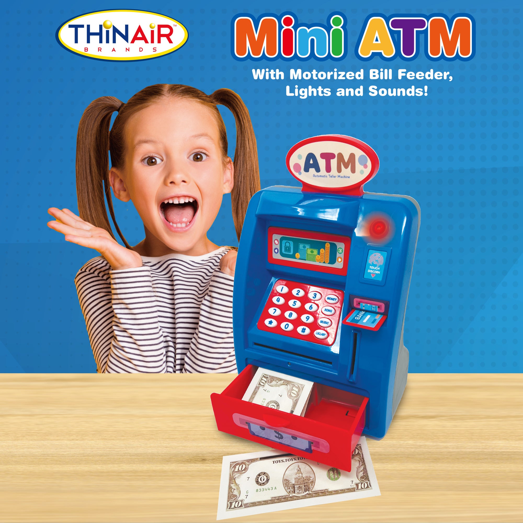 Playful Minds Mini ATM - Interactive Piggy Bank with Sounds and Lights for Kids Age 3+ - Image 5