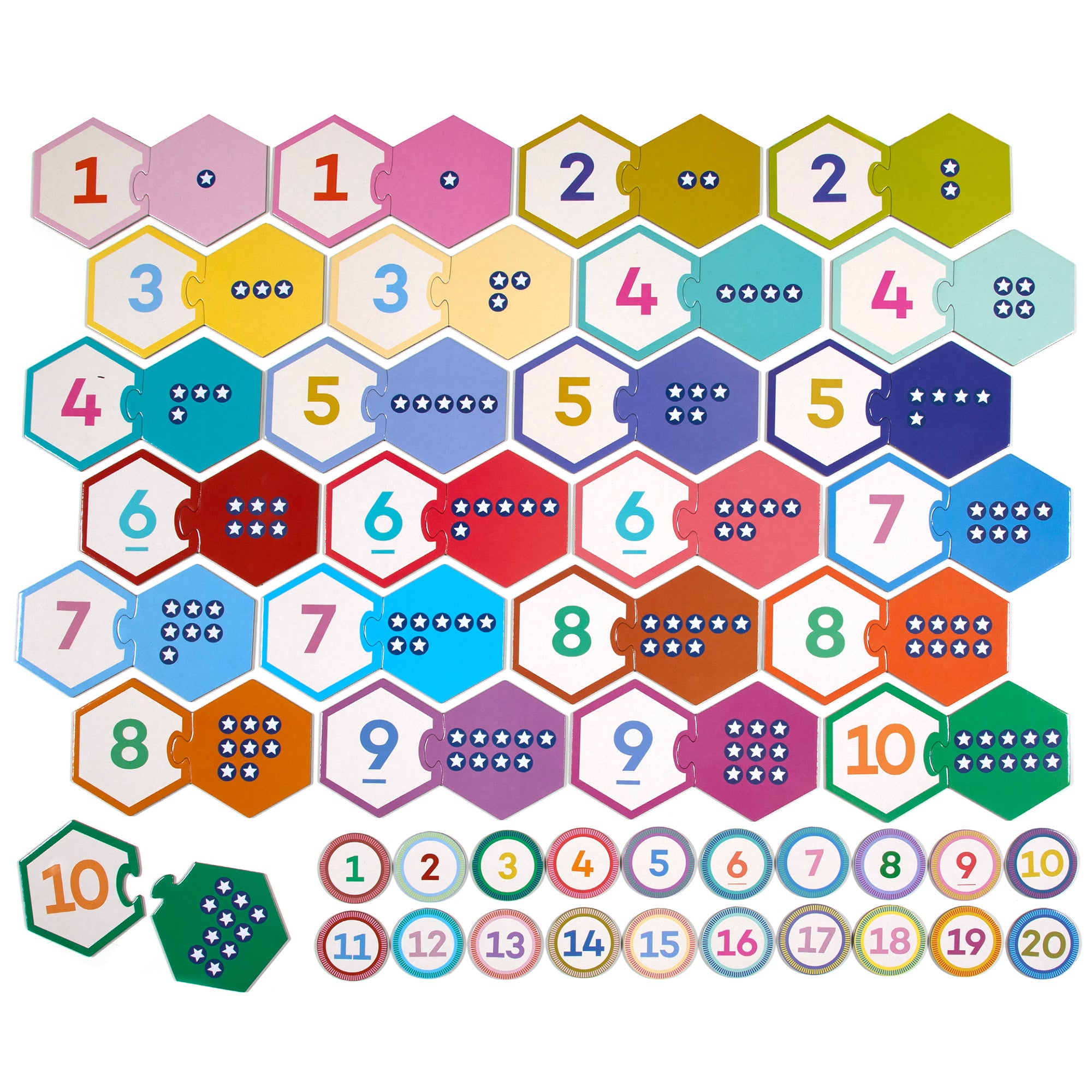 Hexagon Puzzle Pairs: Numbers - 25 pc - Image 2