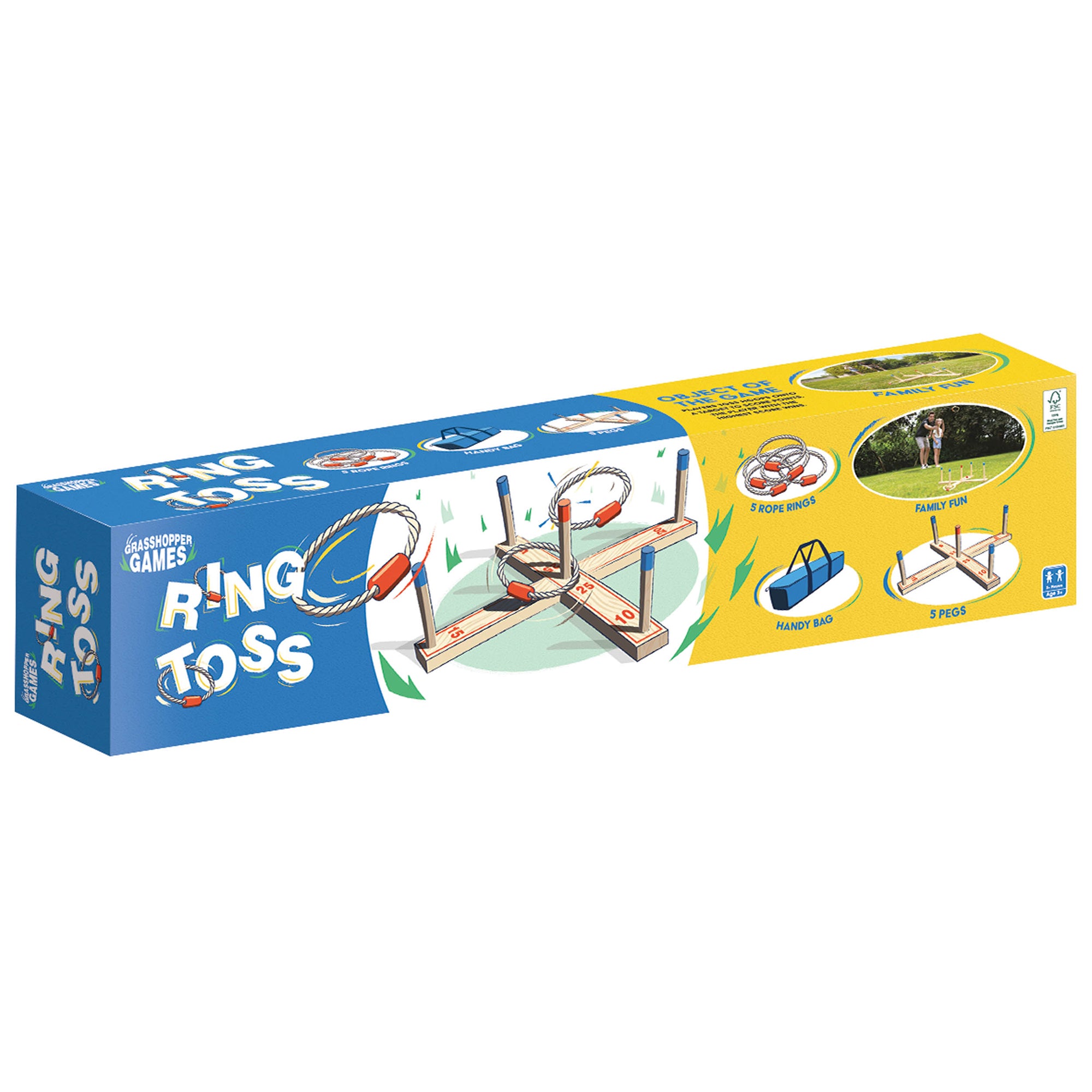 Alternative view of Grasshopper Games Classic Ring Toss Wood Game Set with Carrying Bag - Ages 3+