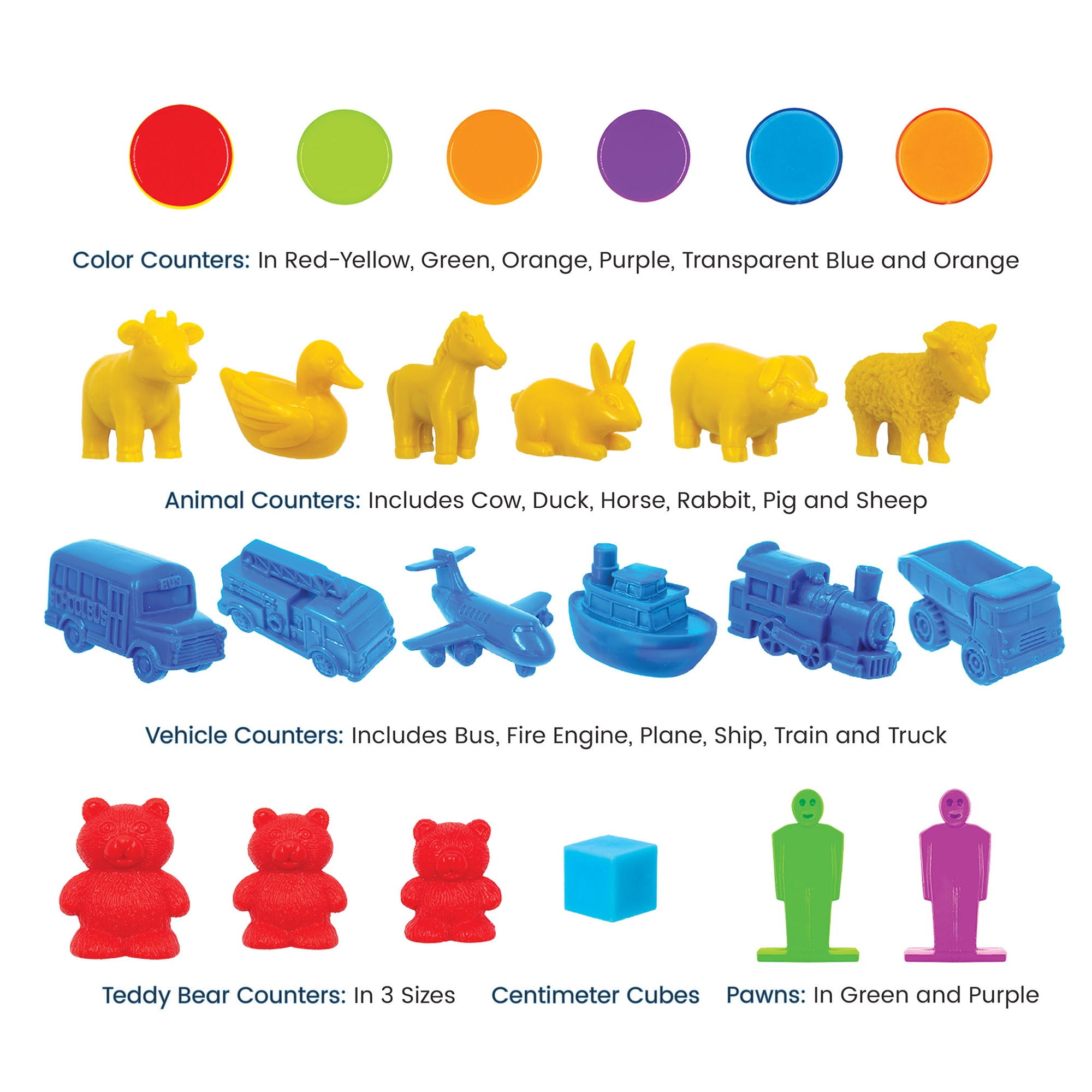 Junior Learning Counters Multi-Pack - 555 Piece Colorful Math & Learning Set - Image 4