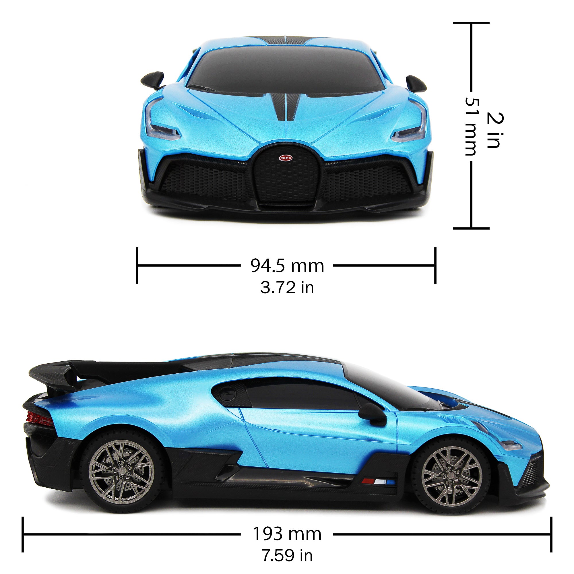Alternative view of CMJ RC Cars Bugatti Divo Remote Control Vehicle - Blue - 1:24 Scale - 2.4GHz