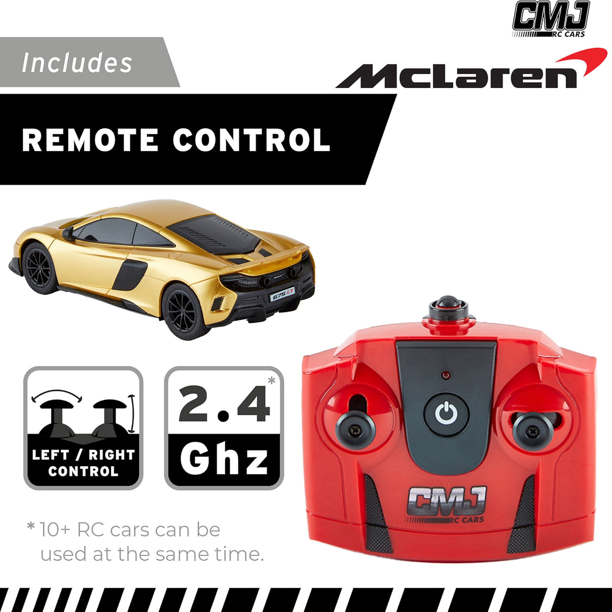 CMJ RC Cars: McLaren 675LT - Gold - 1:24 Scale, 2.4GHz, Remote Control Sports Car with LED Headlights - Image 4