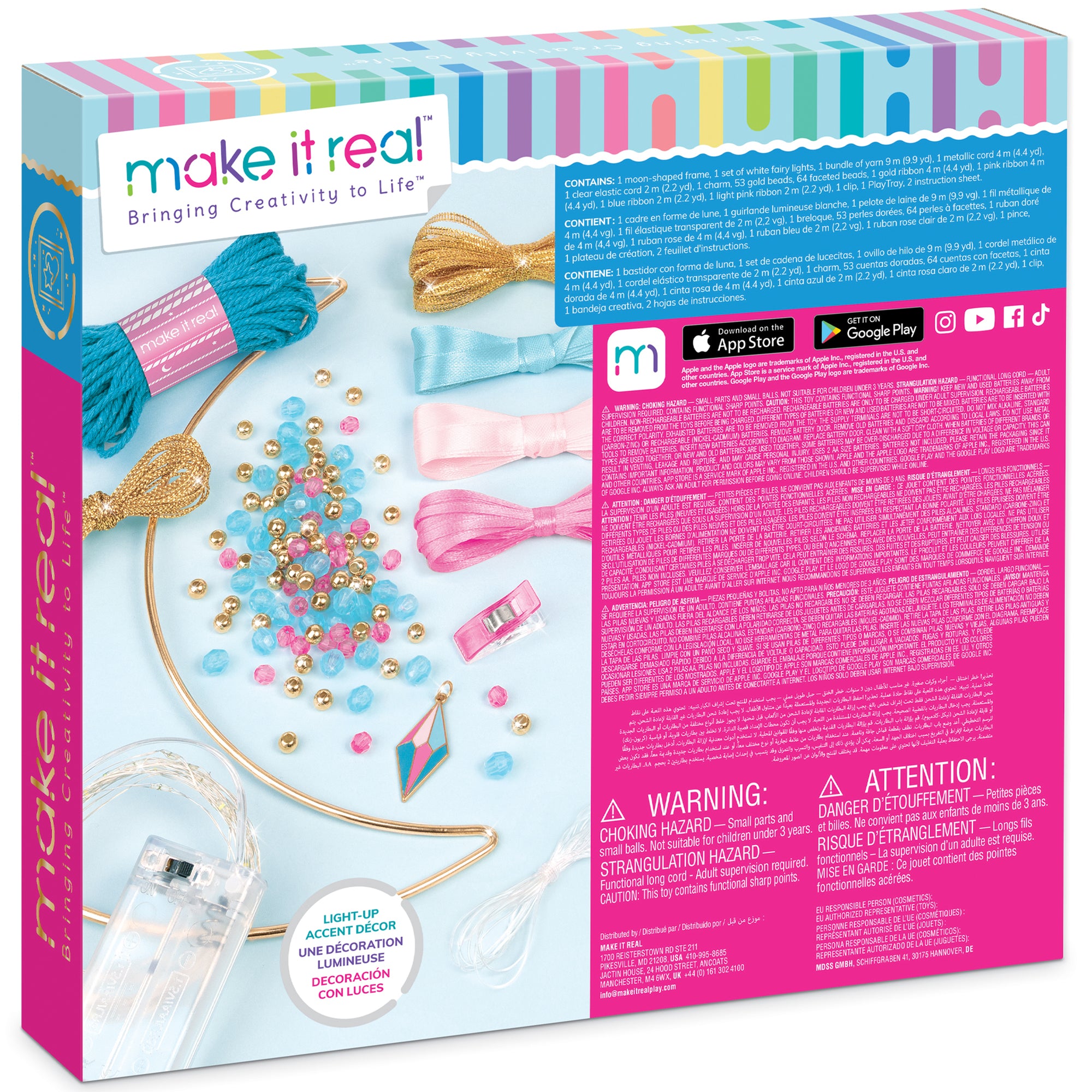 Make It Real Lunar Dream Catcher DIY Kit - Purple Moonlight Craft Set - Image 4