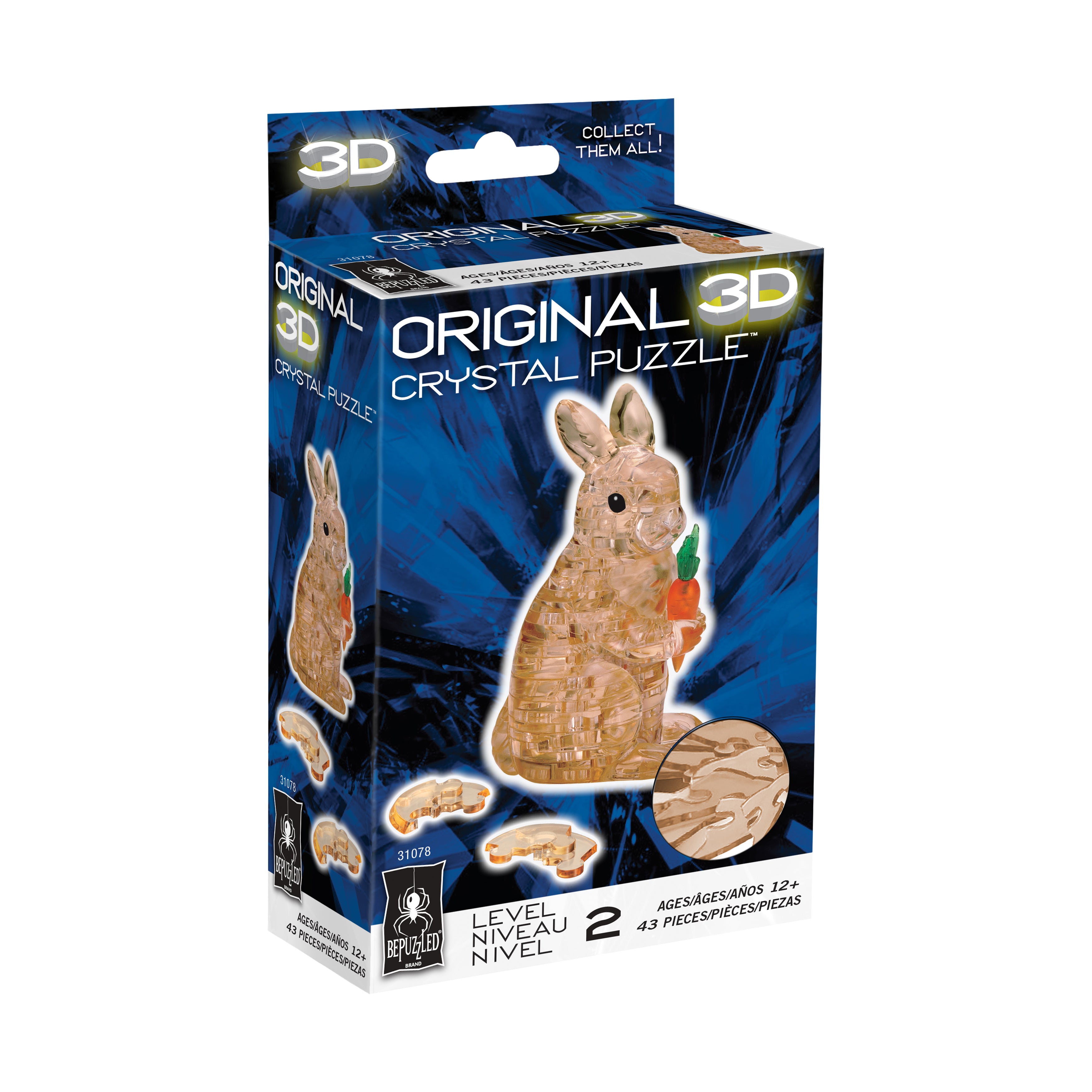 Charming Bunny 3D Crystal Puzzle - 43 Piece Set - Image 2