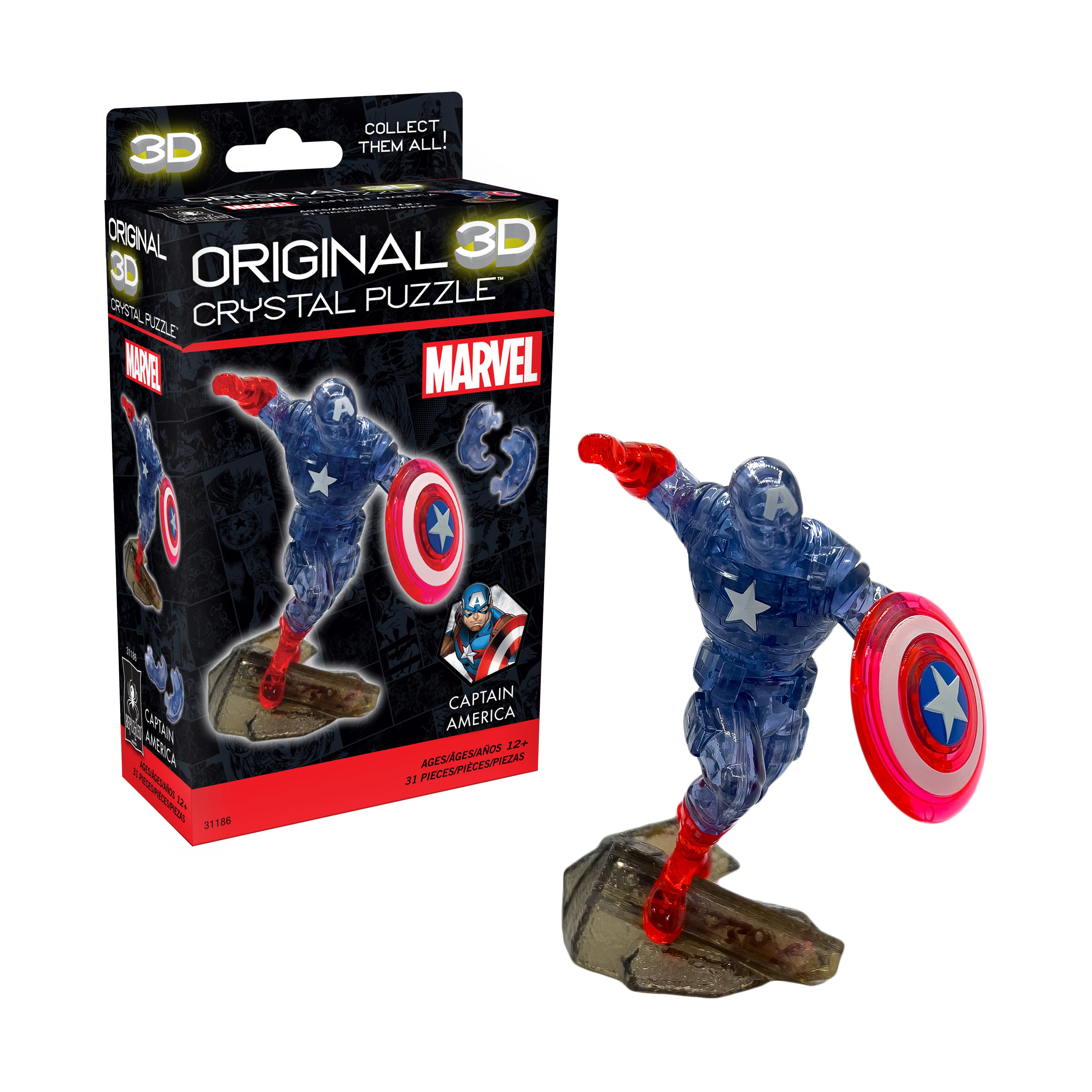 Marvel 3D Crystal Puzzle - Captain America 31 Pcs - Image 4