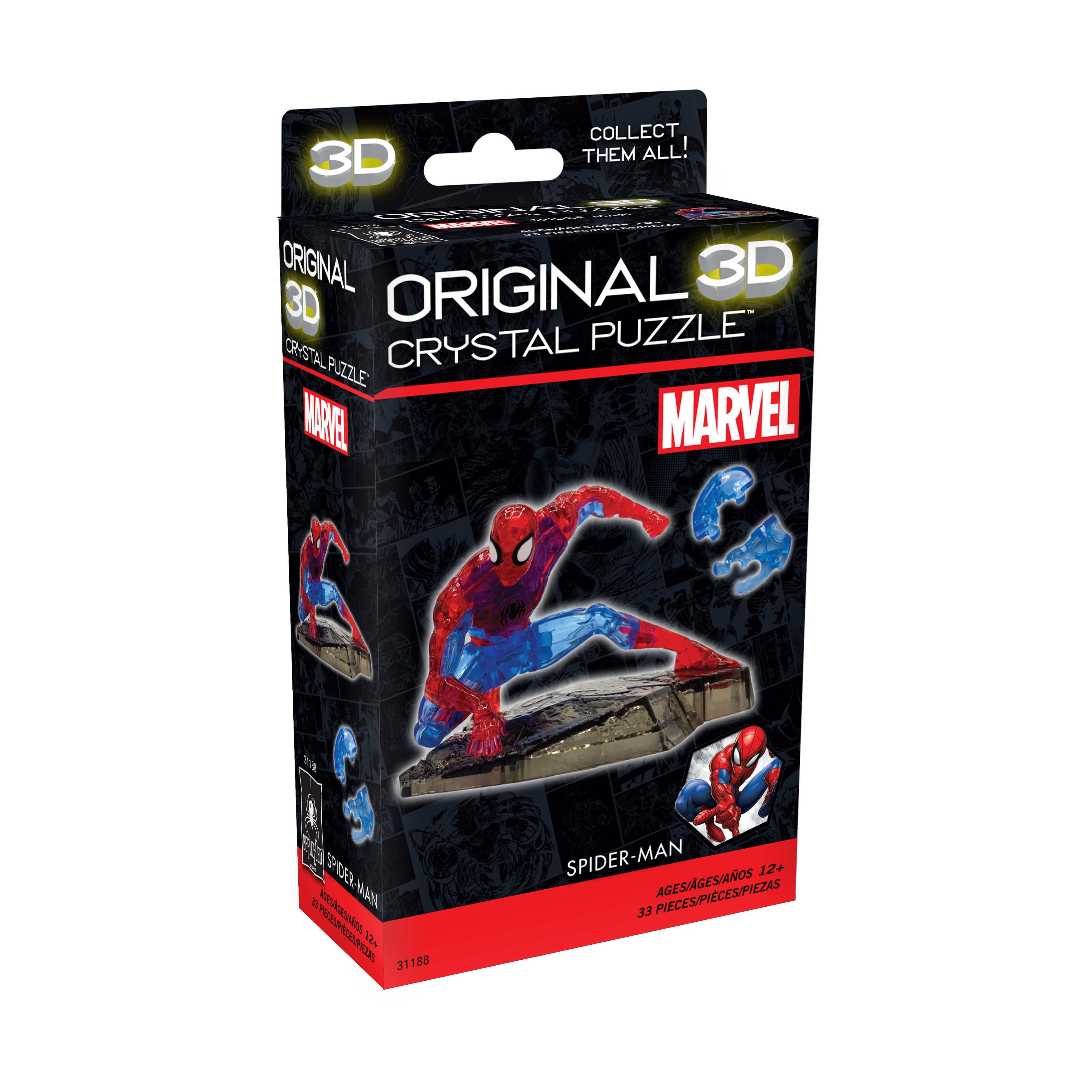 Alternative view of Marvel Spider-Man 3D Crystal Puzzle - 33 Piece Set