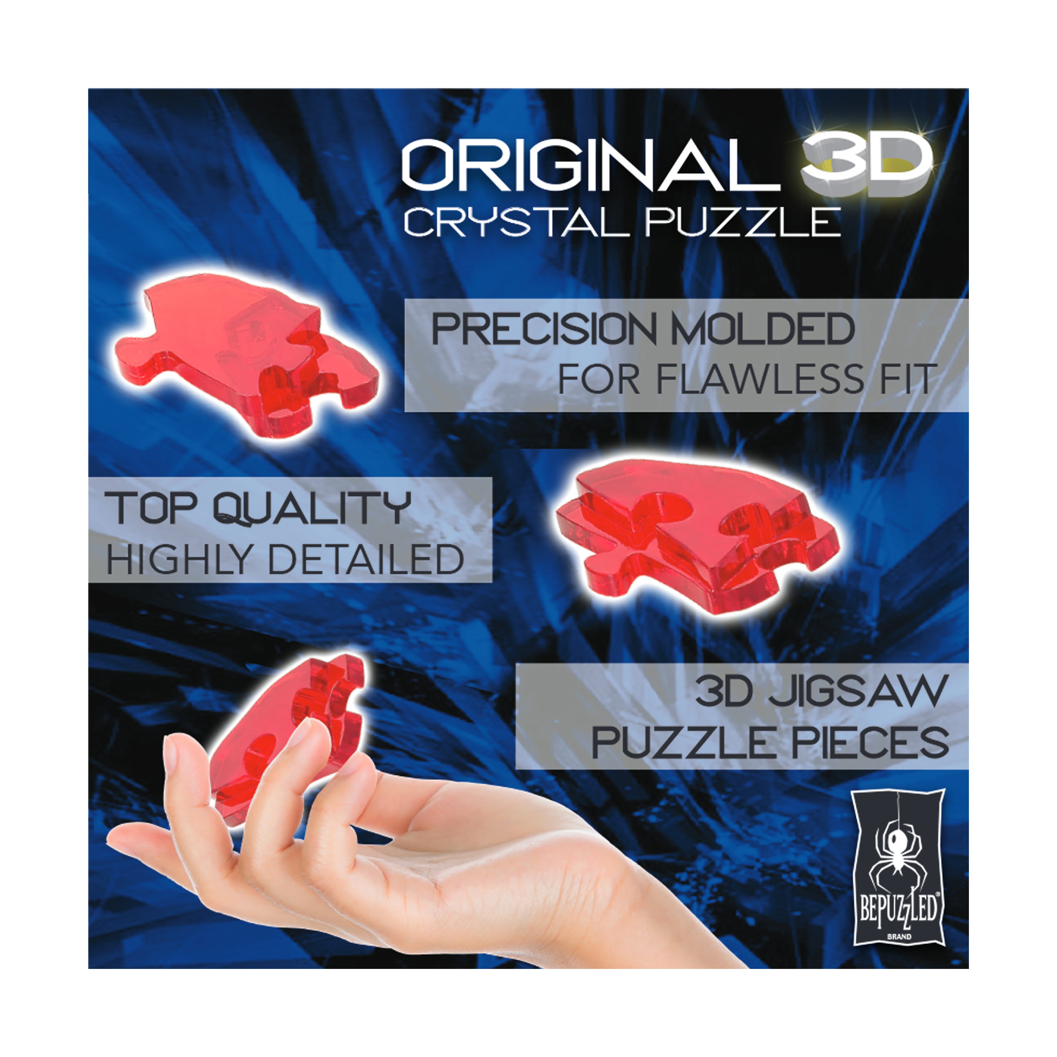 3D Crystal Puzzle - Tranquil Turtles Assembly (Blue): 37 Pcs - Image 5