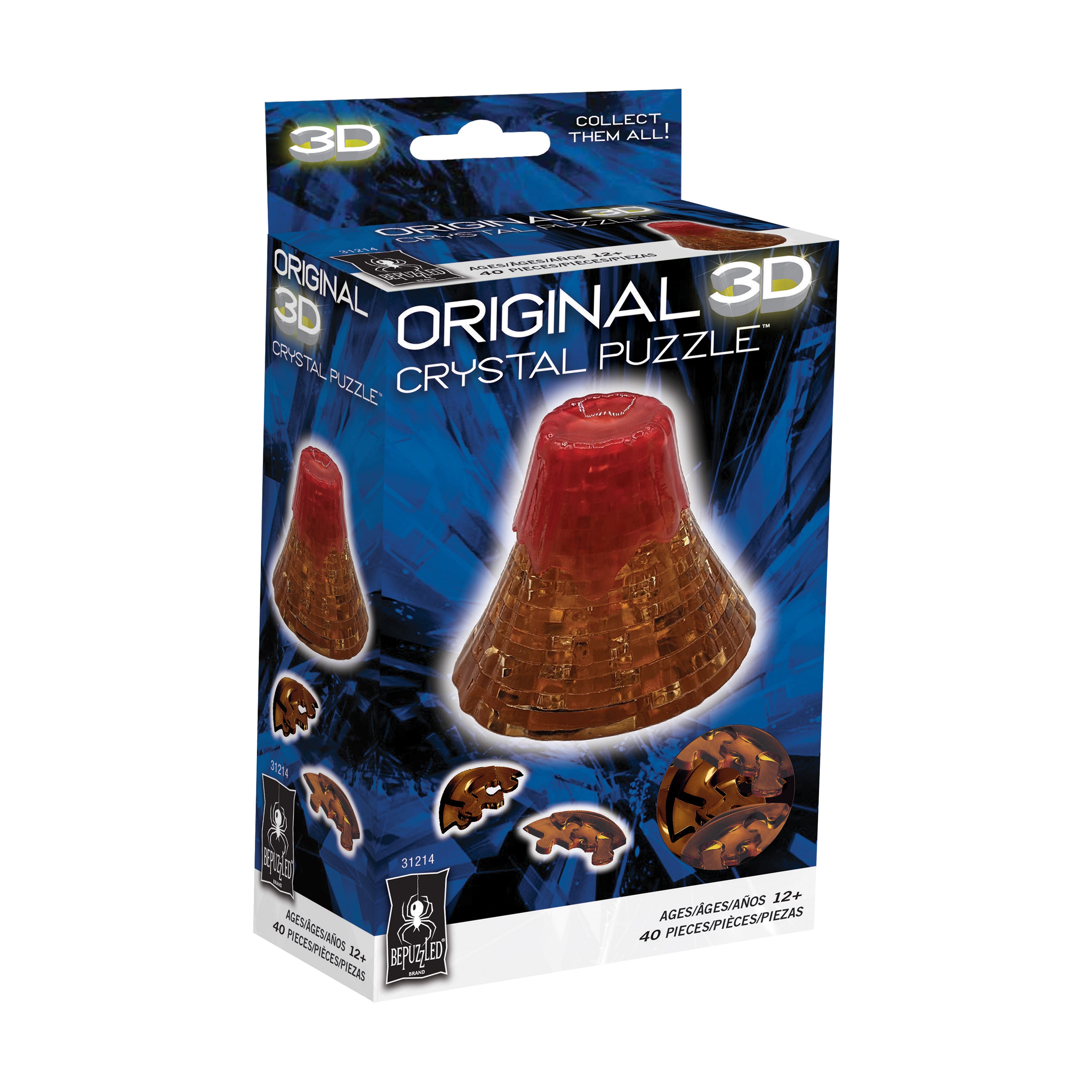 Eruptive Excitement 3D Crystal Puzzle - Volcano, 40 Pieces - Image 2