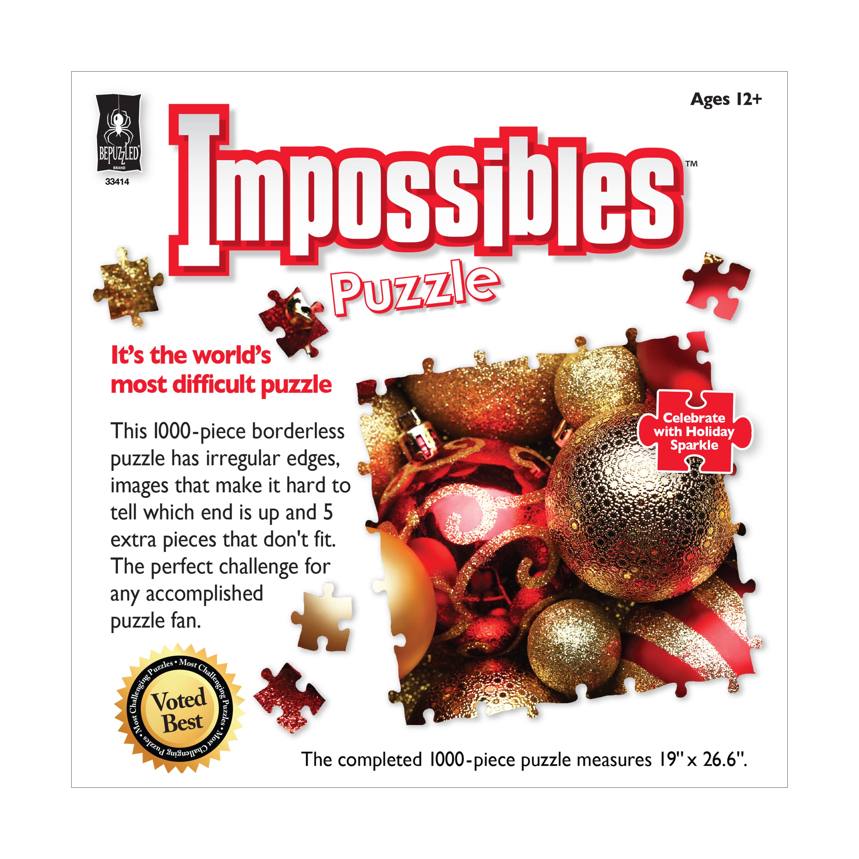 Be Puzzled Celebrate with Holiday Sparkle Jigsaw Puzzle - 1000 pc - Image 3