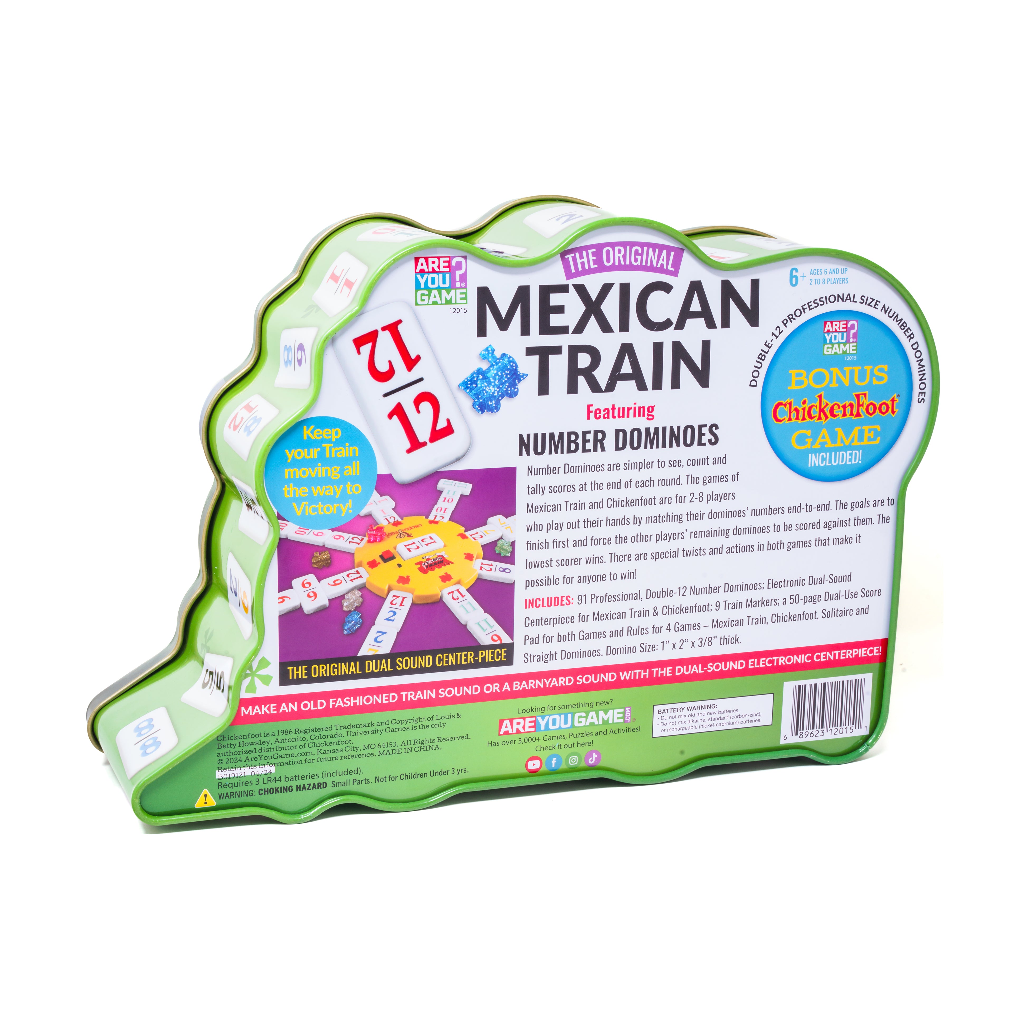 Alternative view of Mexican Train Deluxe Dominoes Set with Bonus Chickenfoot Game
