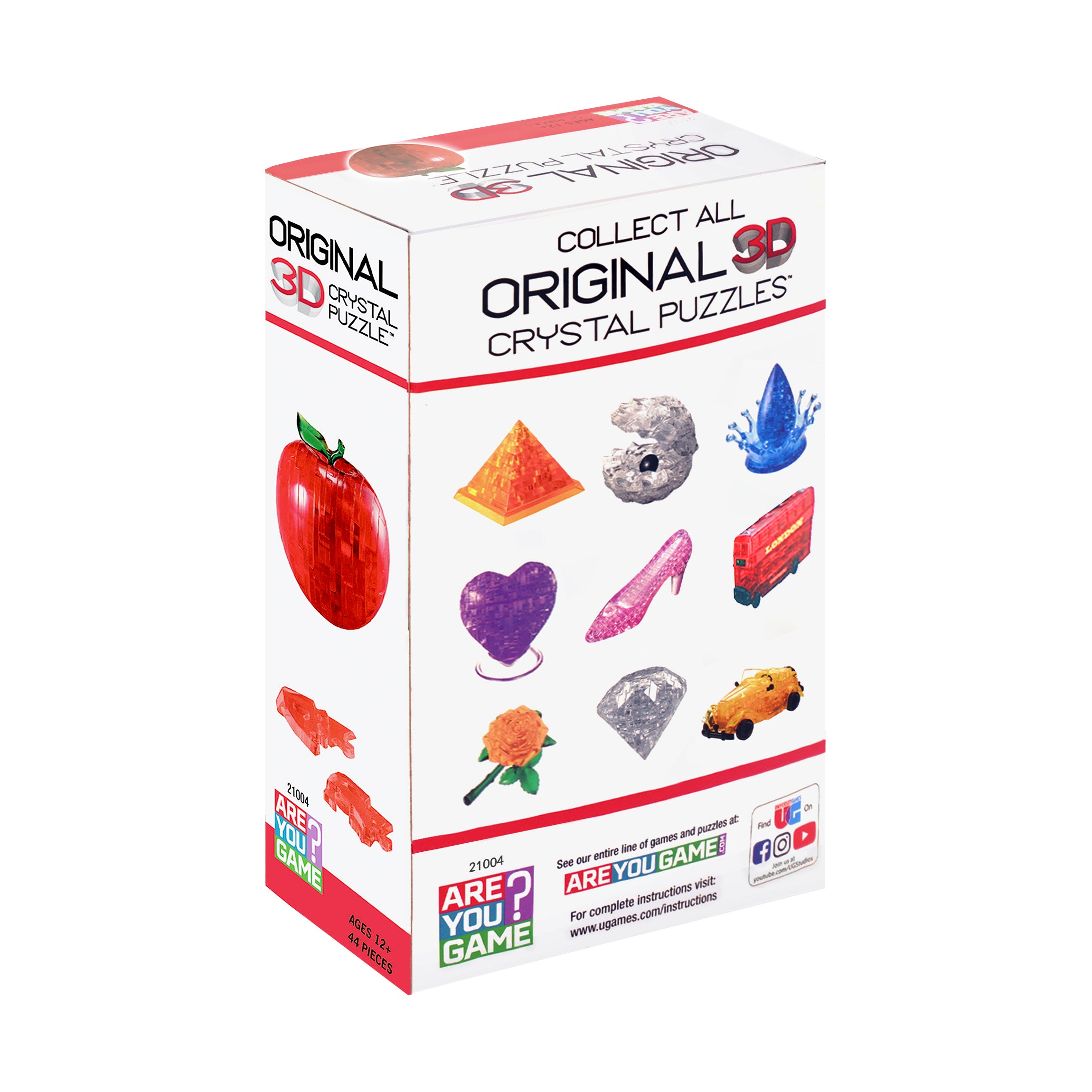 Translucent Red Apple 3D Crystal Puzzle - 44 Pieces - Image 4