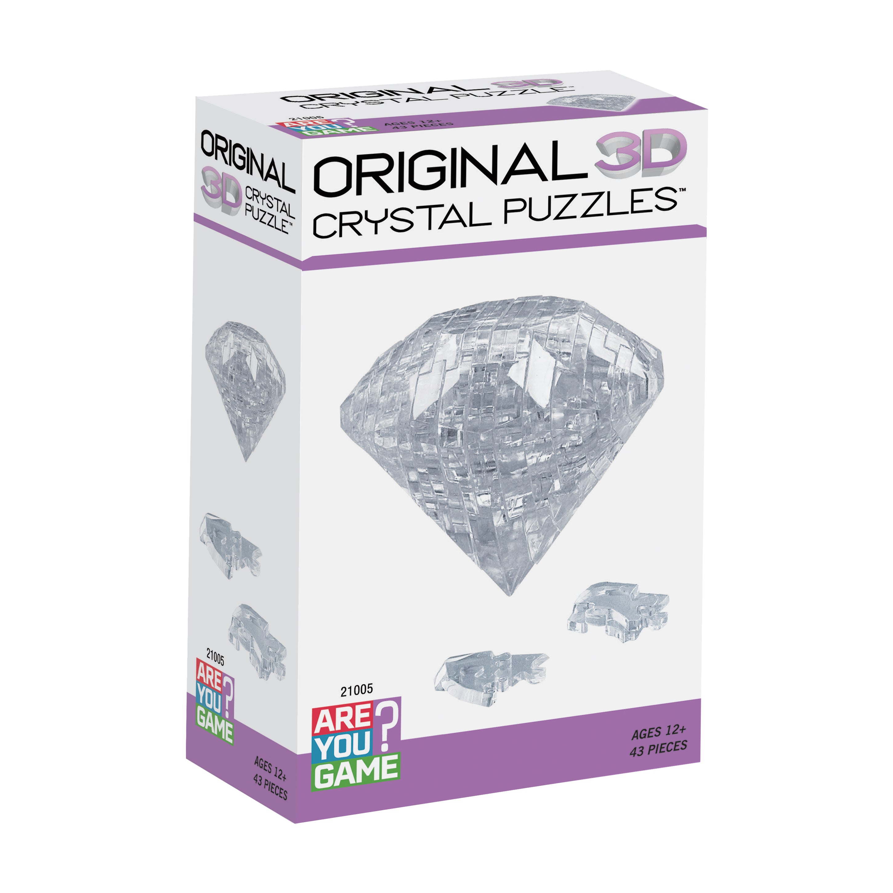 Sparkling Gem 3D Crystal Diamond Puzzle - Clear, 43 Pieces - Image 2