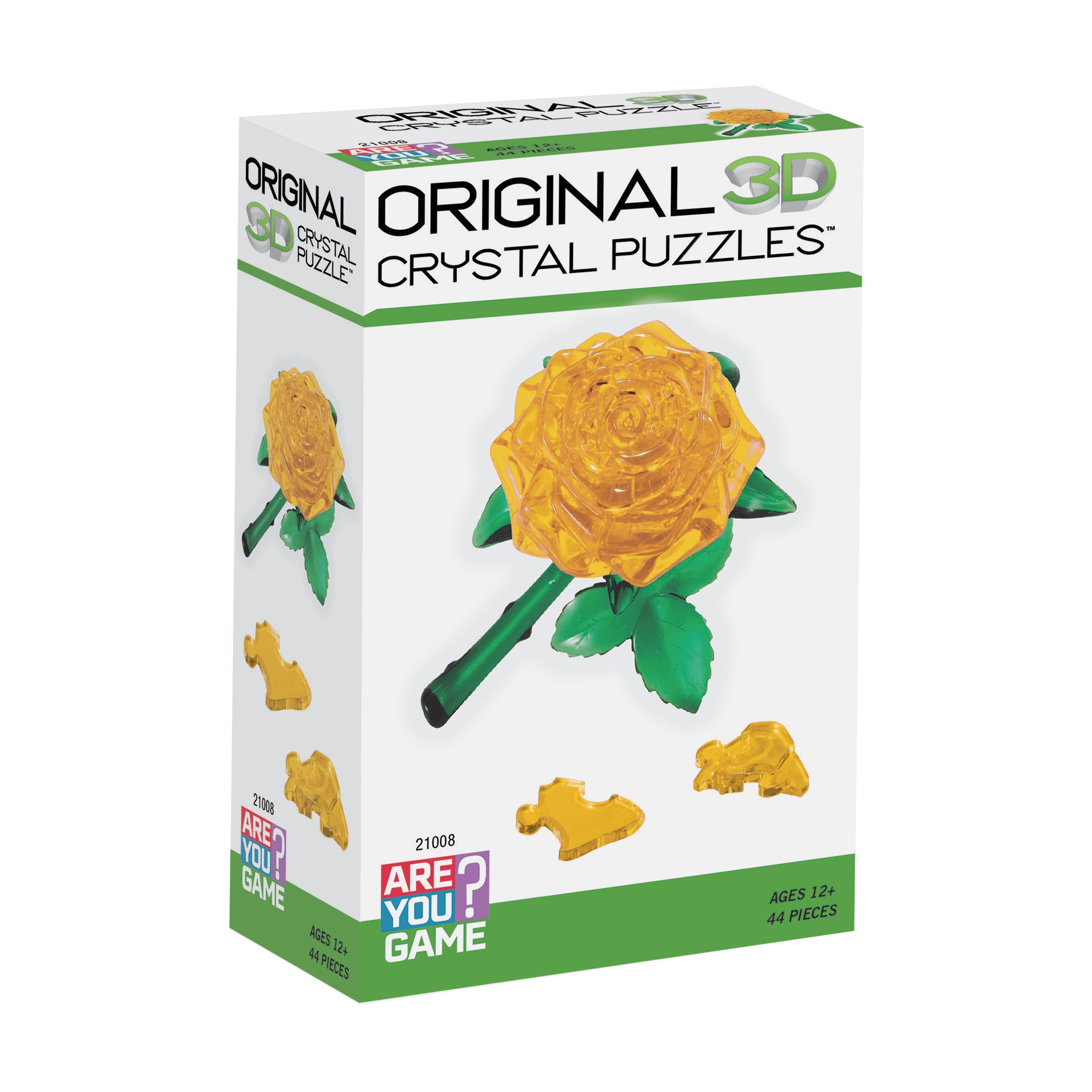 Radiant Yellow Rose 3D Crystal Puzzle - 44 Pieces - Image 2
