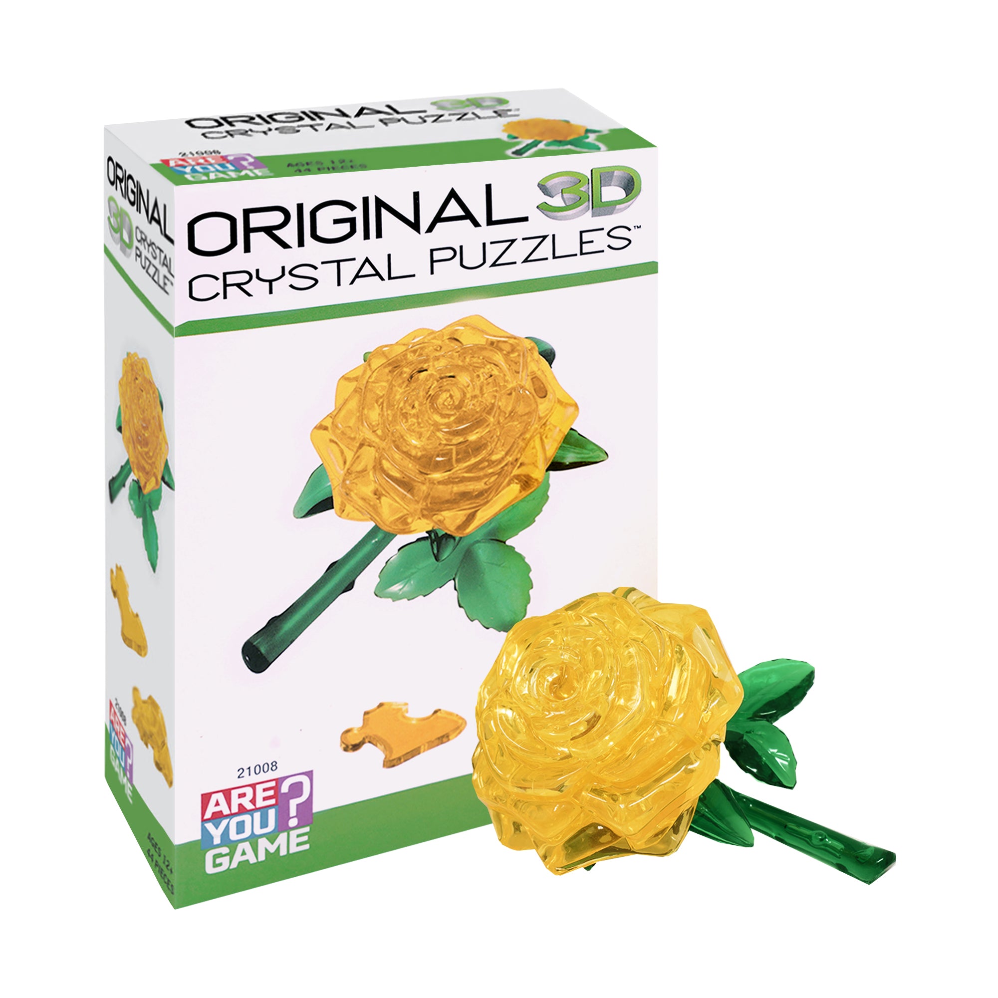 Radiant Yellow Rose 3D Crystal Puzzle - 44 Pieces - Image 3