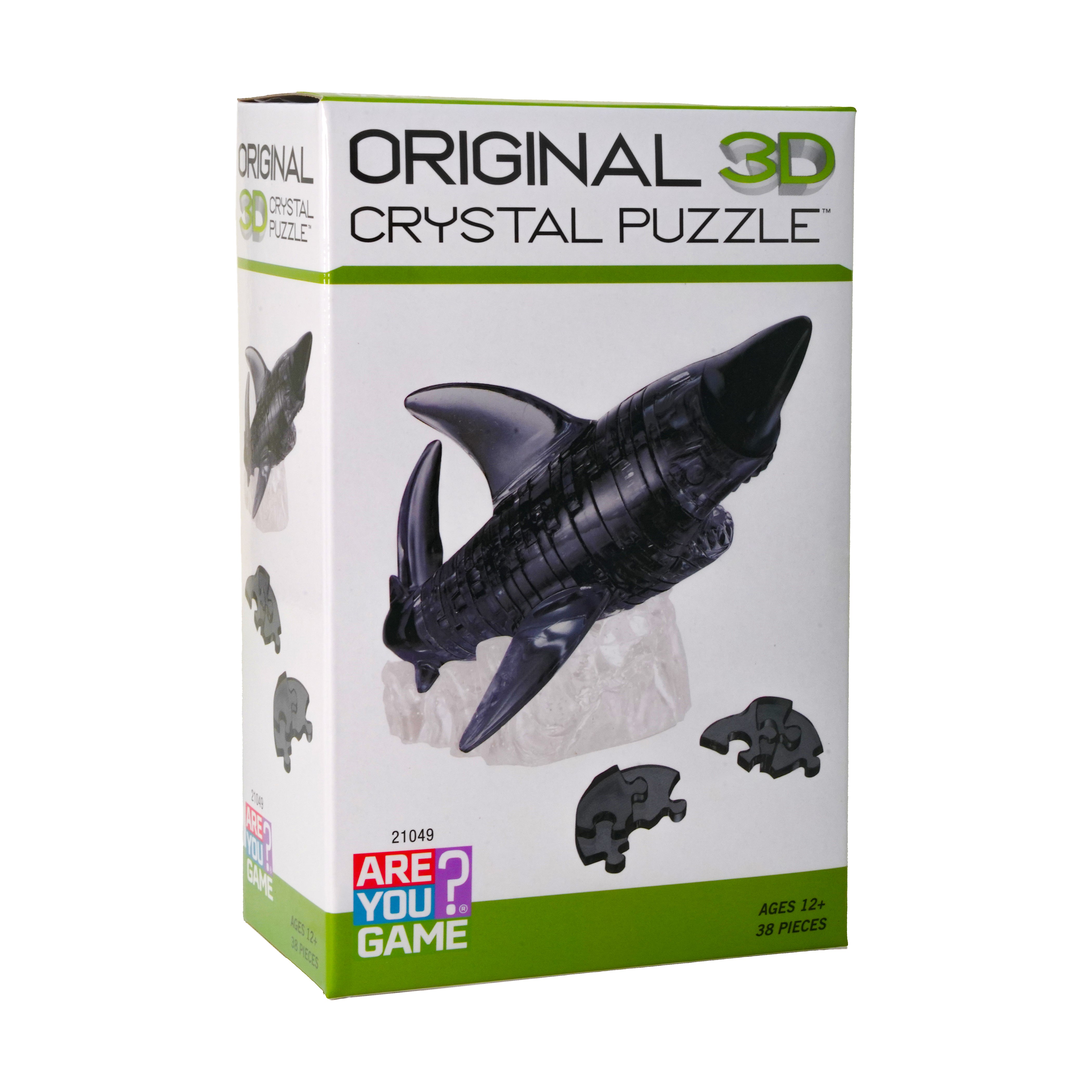Majestic Black Shark 3D Crystal Puzzle - 38 Piece Set - Image 2