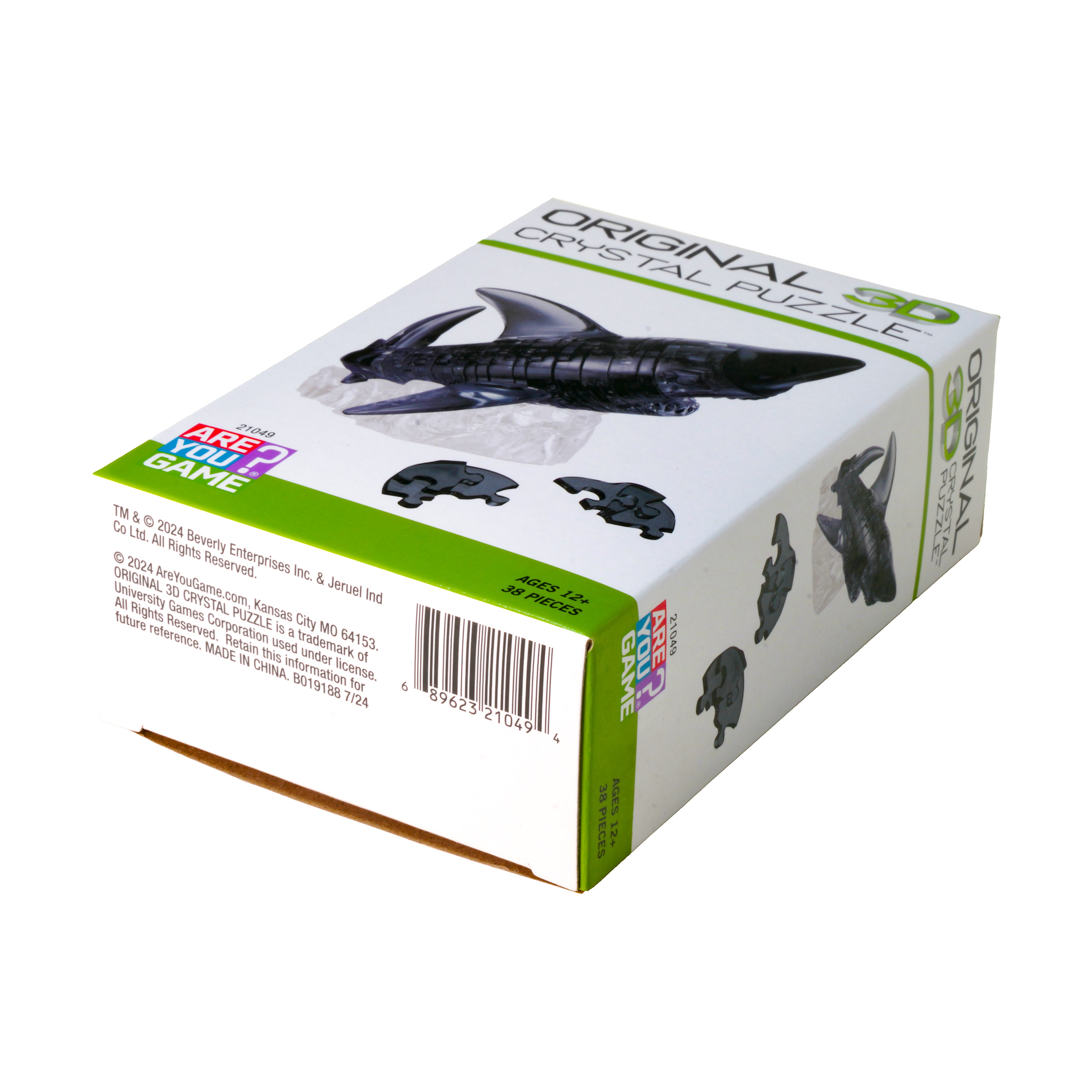 Majestic Black Shark 3D Crystal Puzzle - 38 Piece Set - Image 4
