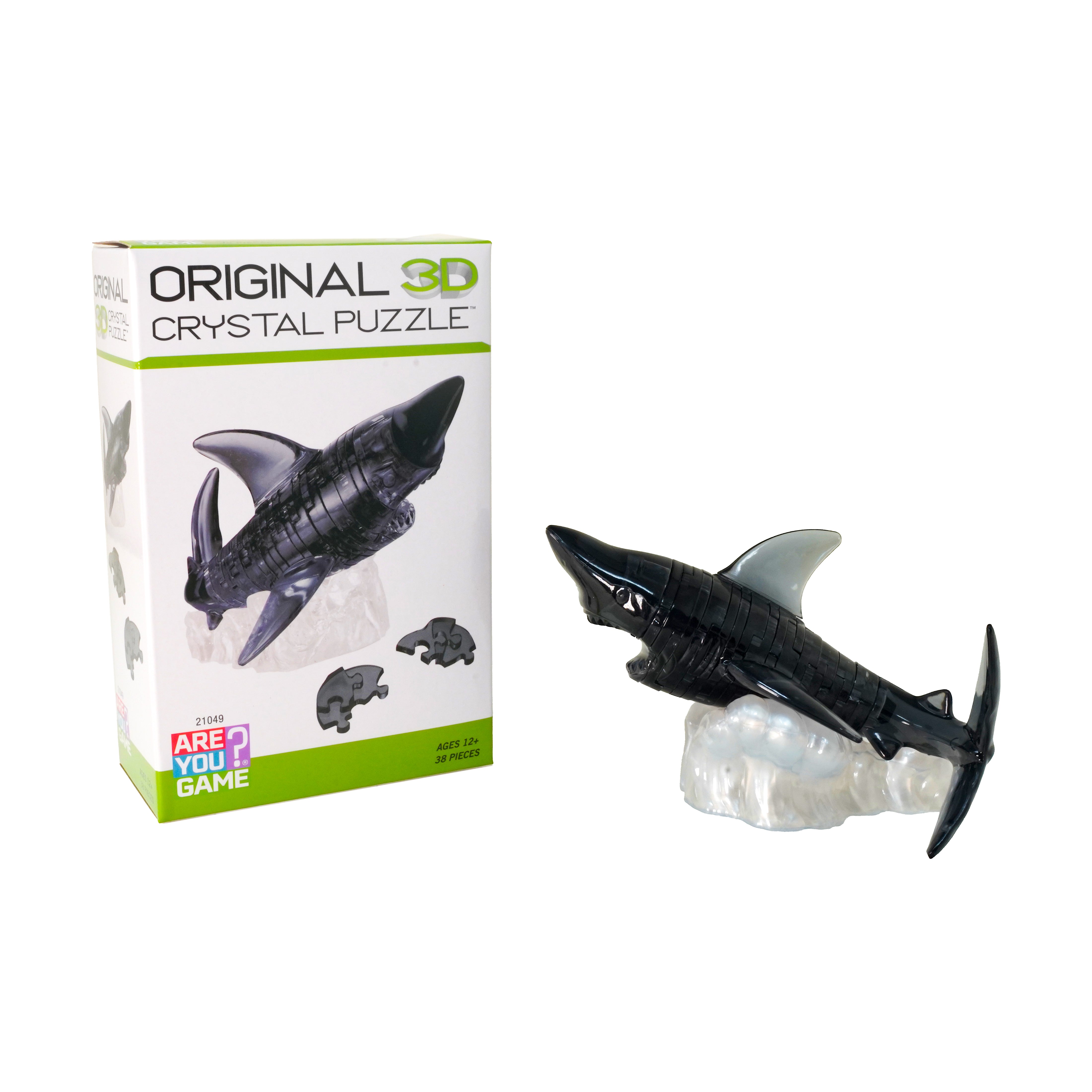 Majestic Black Shark 3D Crystal Puzzle - 38 Piece Set - Image 5