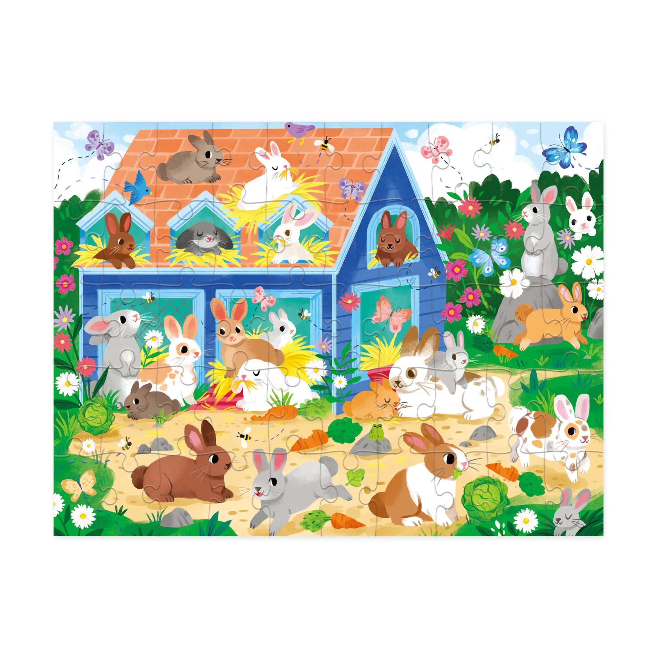 Bunny House Puzzle - Whimsical 50 pc Jigsaw - Image 2