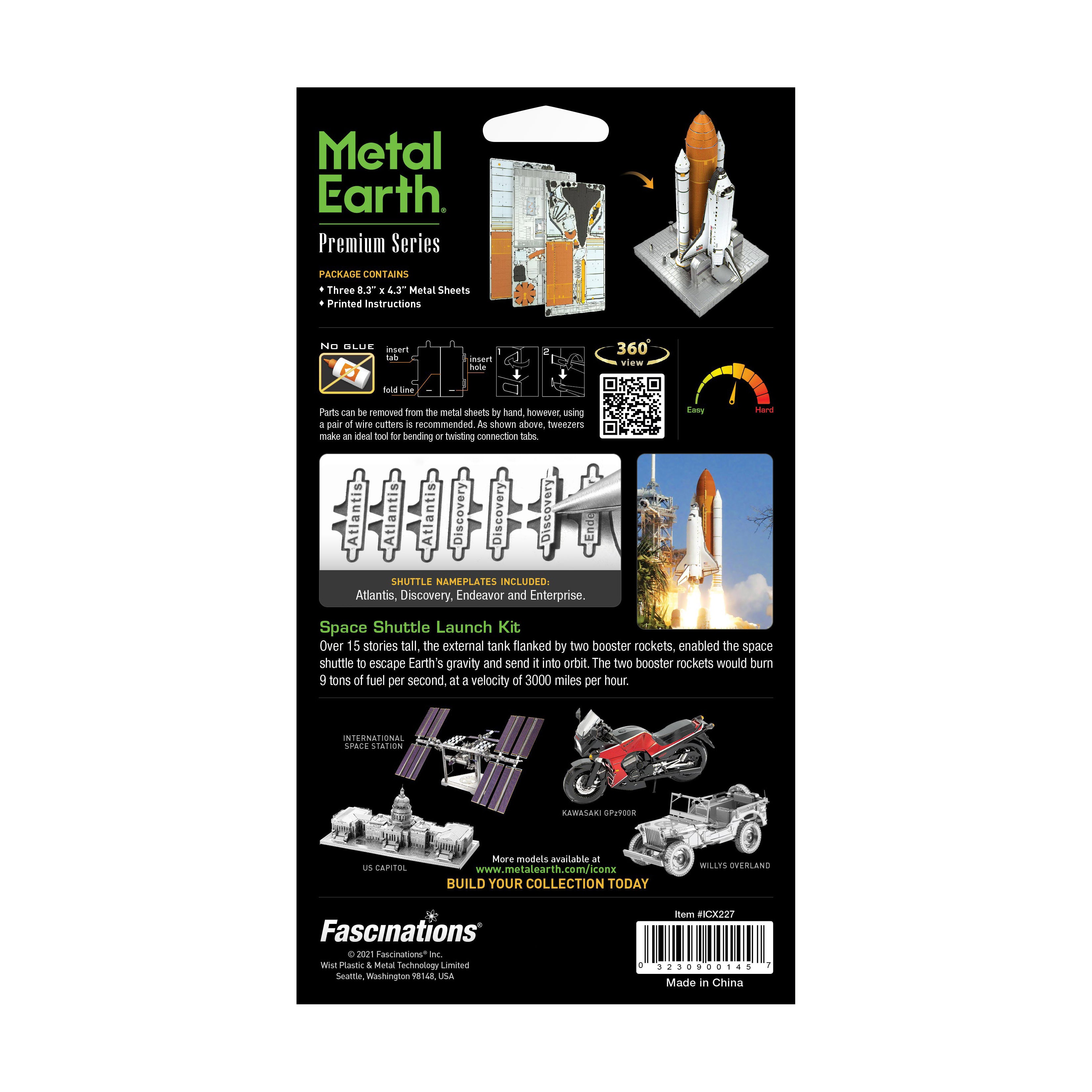 Metal Earth ICONX 3D Space Shuttle Launch Metal Model Kit - Image 3
