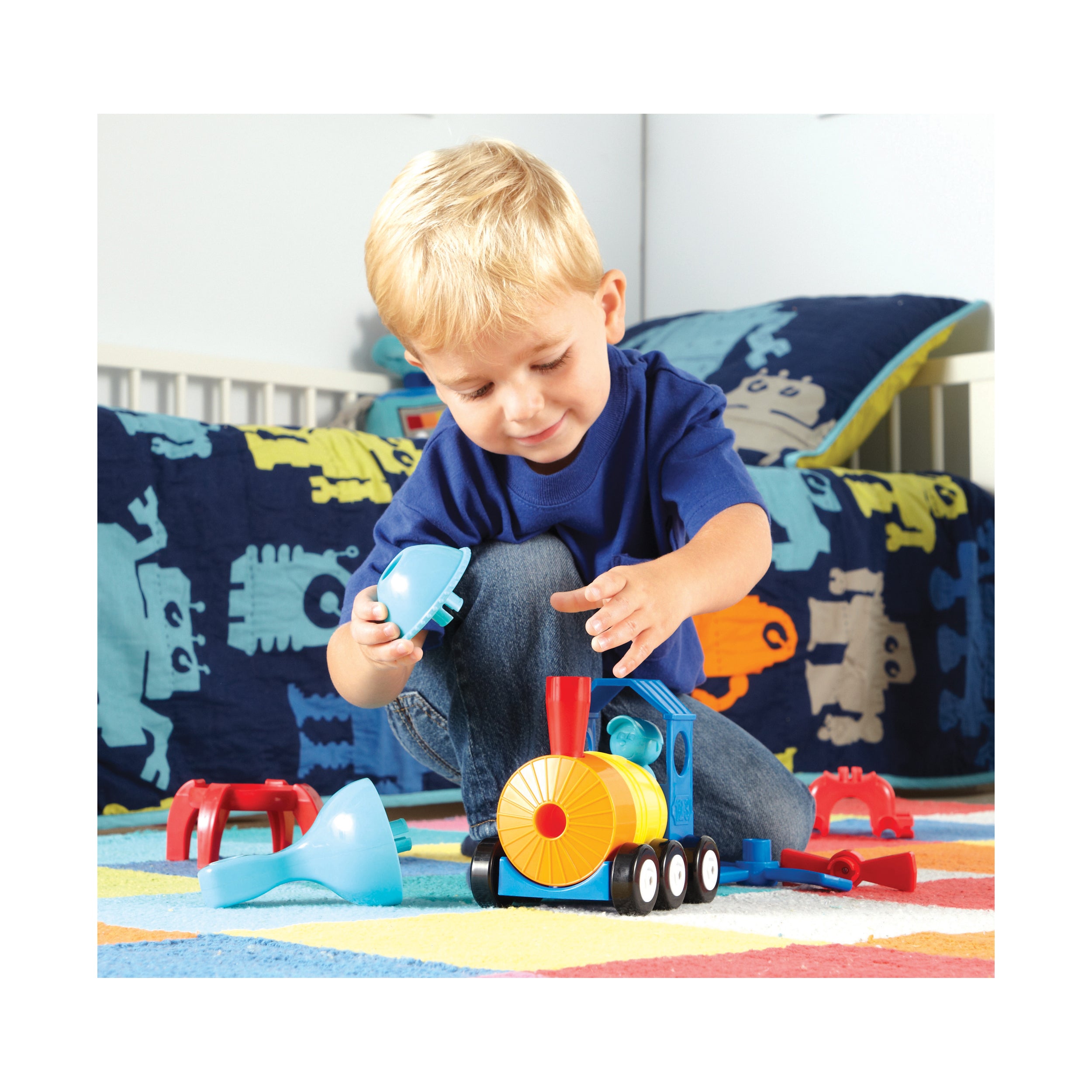 1-2-3 Build It! Rocket-Train-Helicopter - Creative Toddler Play Set - Image 3