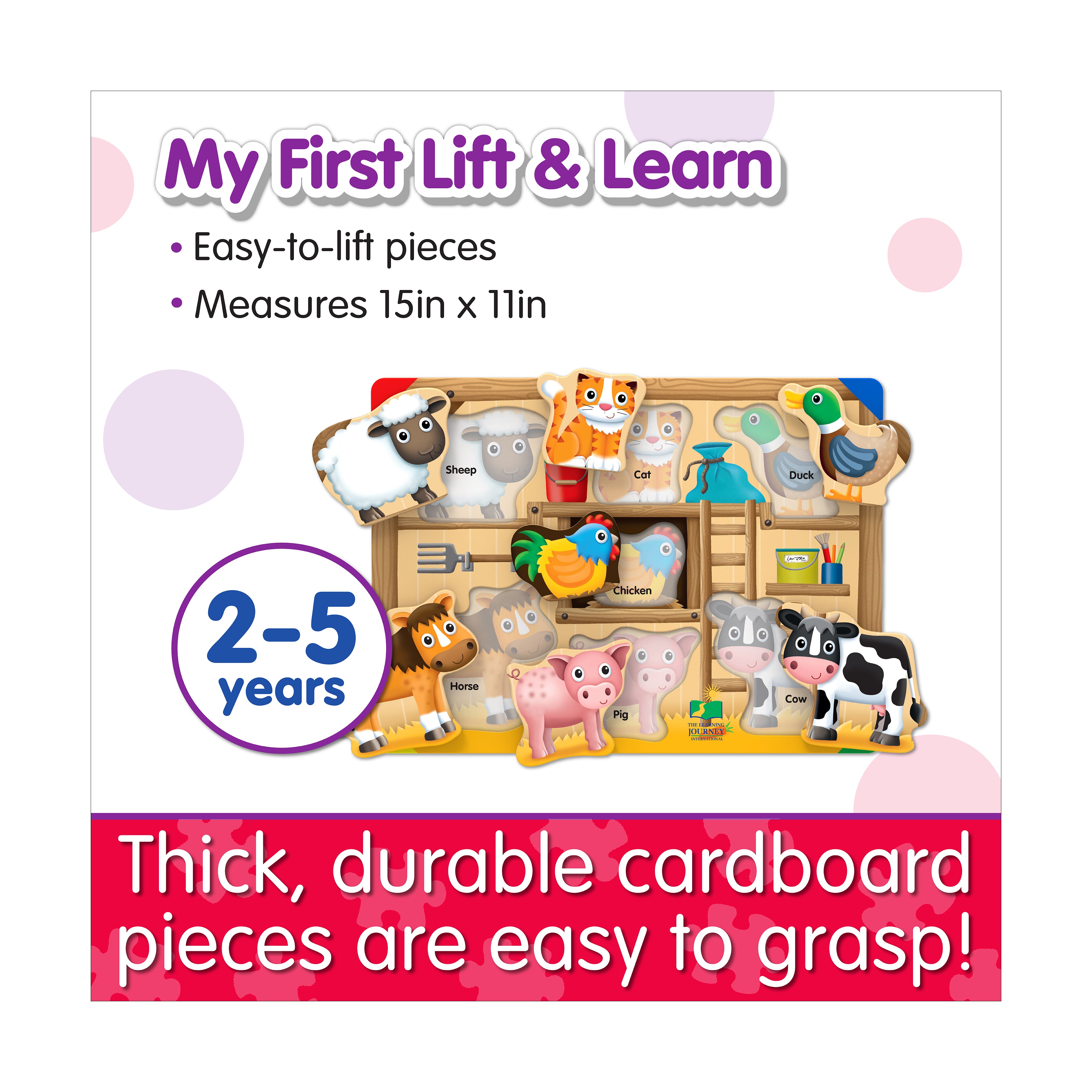 My First Lift & Learn Puzzle - On the Farm - 7 pc - Image 5