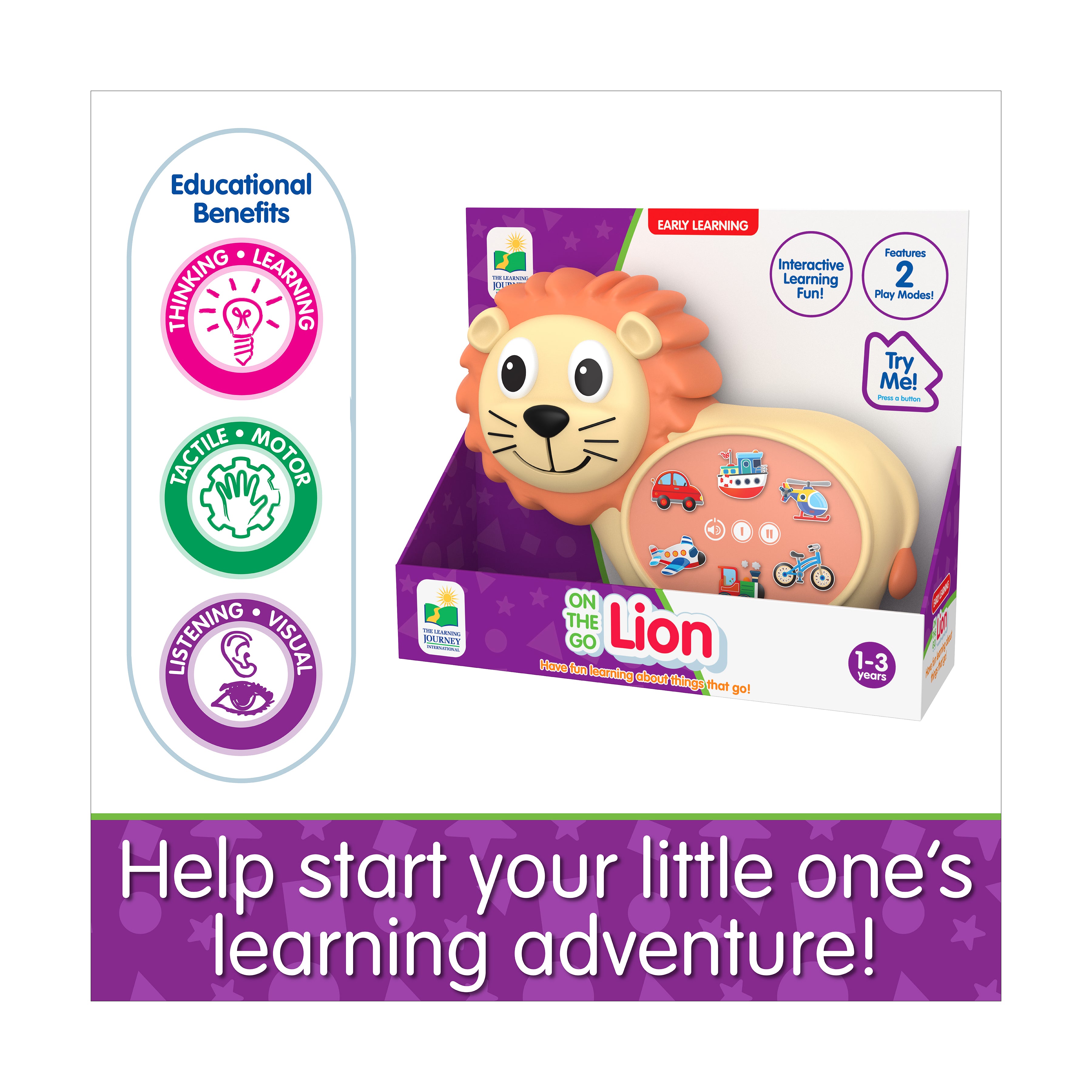 Early Learning On-the-Go Lion Interactive Vehicle Learning Toy - Image 5