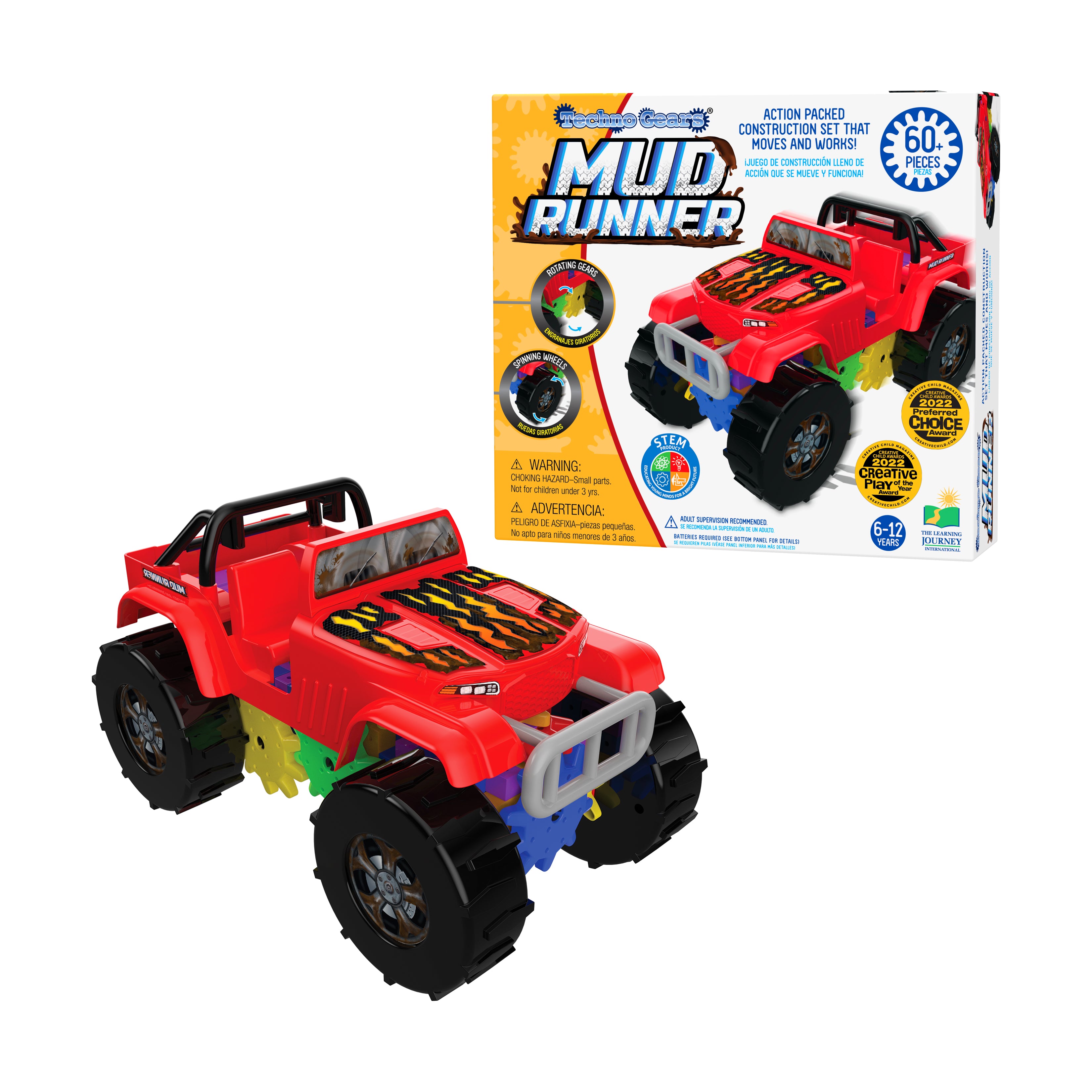 Techno Gears Mud Runner Monster Truck Construction Set - 60+ Pieces - Image 3